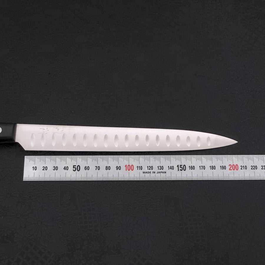 Premium Sujihiki Knife 210mm - Silver Steel #3 with Polished Western Black Handle - Perfect for Slicing Sashimi, Meat & Sushi Preparation