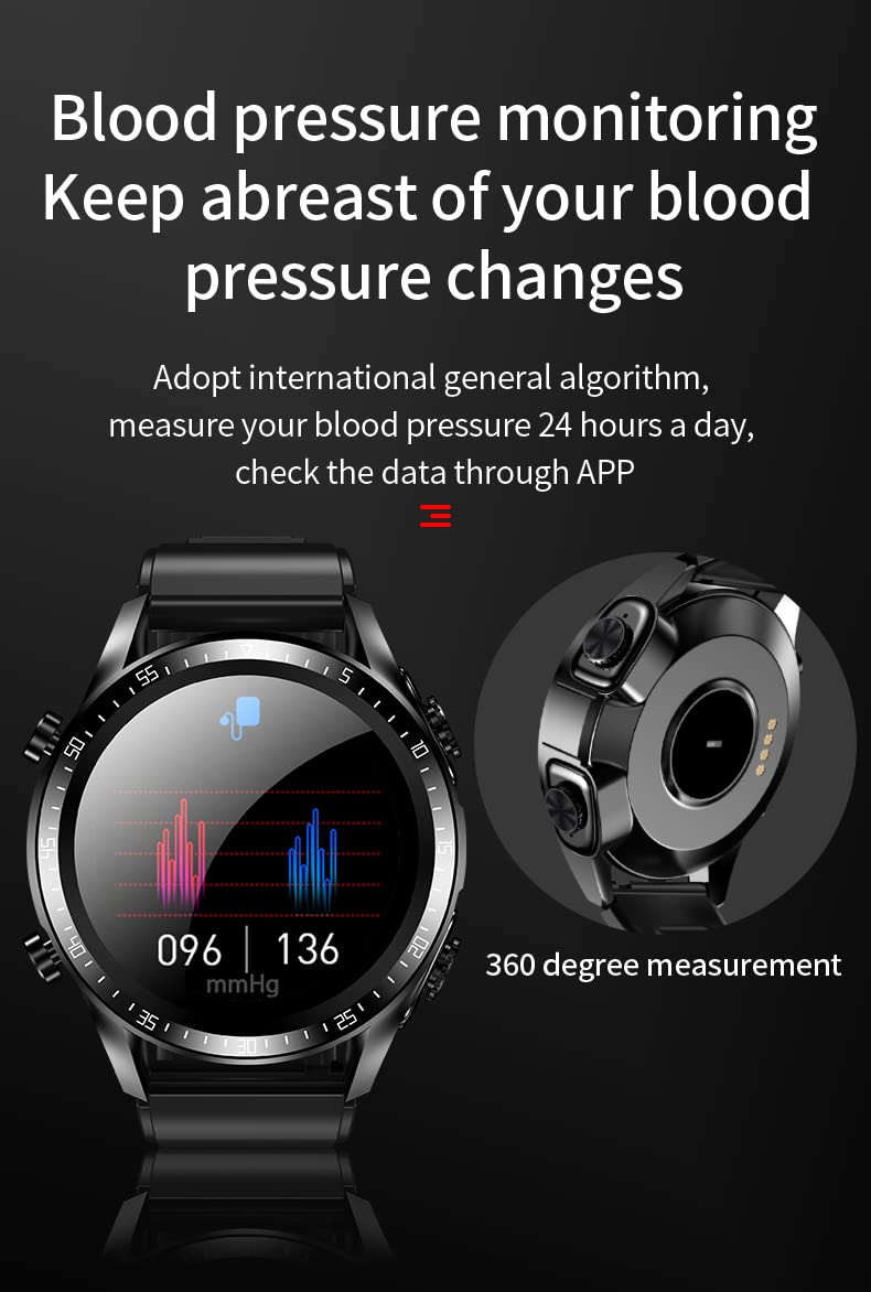 Smart Watch for Android & iPhone - Fitness Tracker with Blood Oxygen, Heart Rate & Sleep Monitor - 2-in-1 Bluetooth Sports Watch with Long Battery Life for Men & Women - Perfect for Workouts, Running & Daily Health Tracking