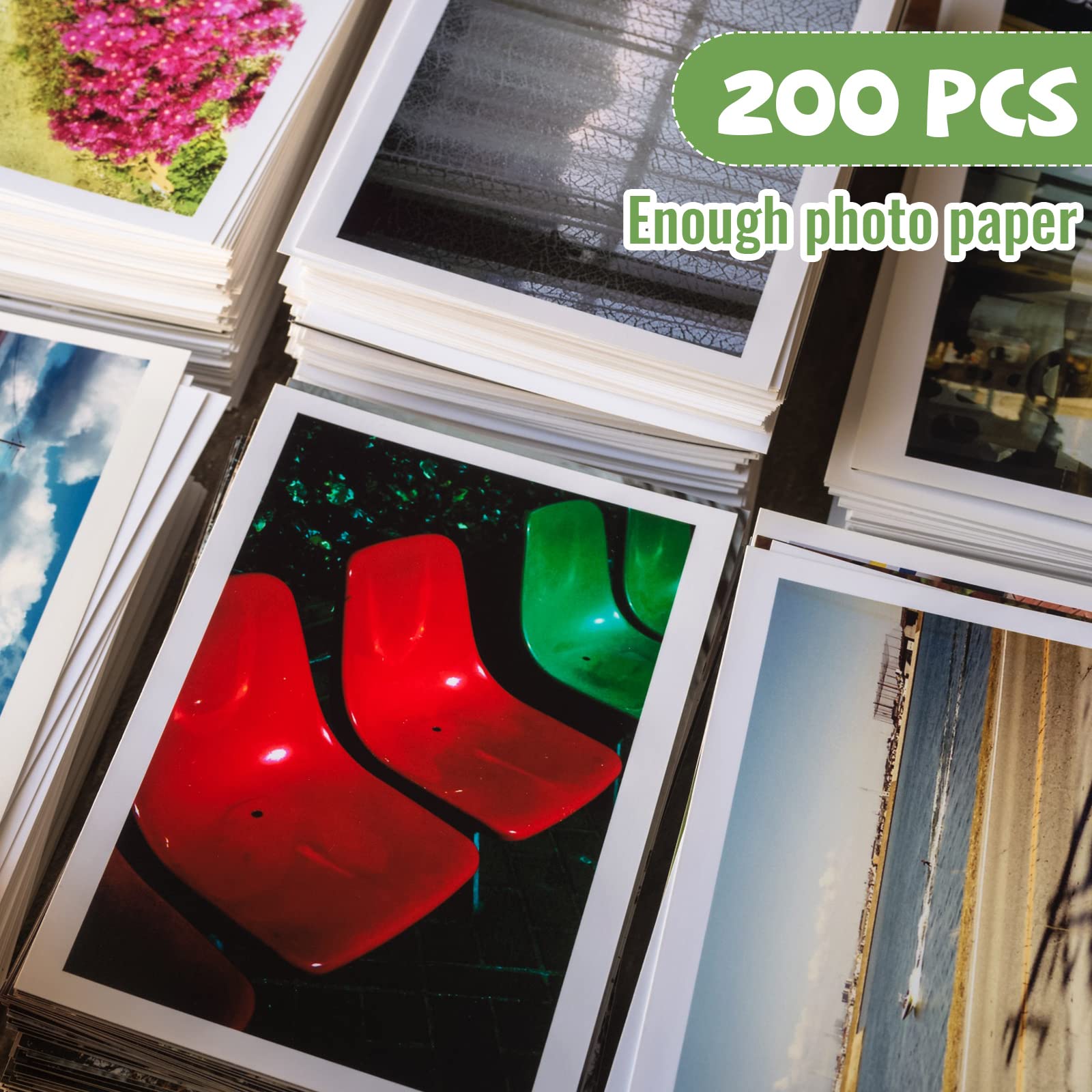 Fuutreo 200 Sheets 5x7 Inch 200 GSM Glossy White Photo Paper for Inkjet Printers - Premium Quality Photographic Paper for Printing Photos, Art Prints & Professional Projects
