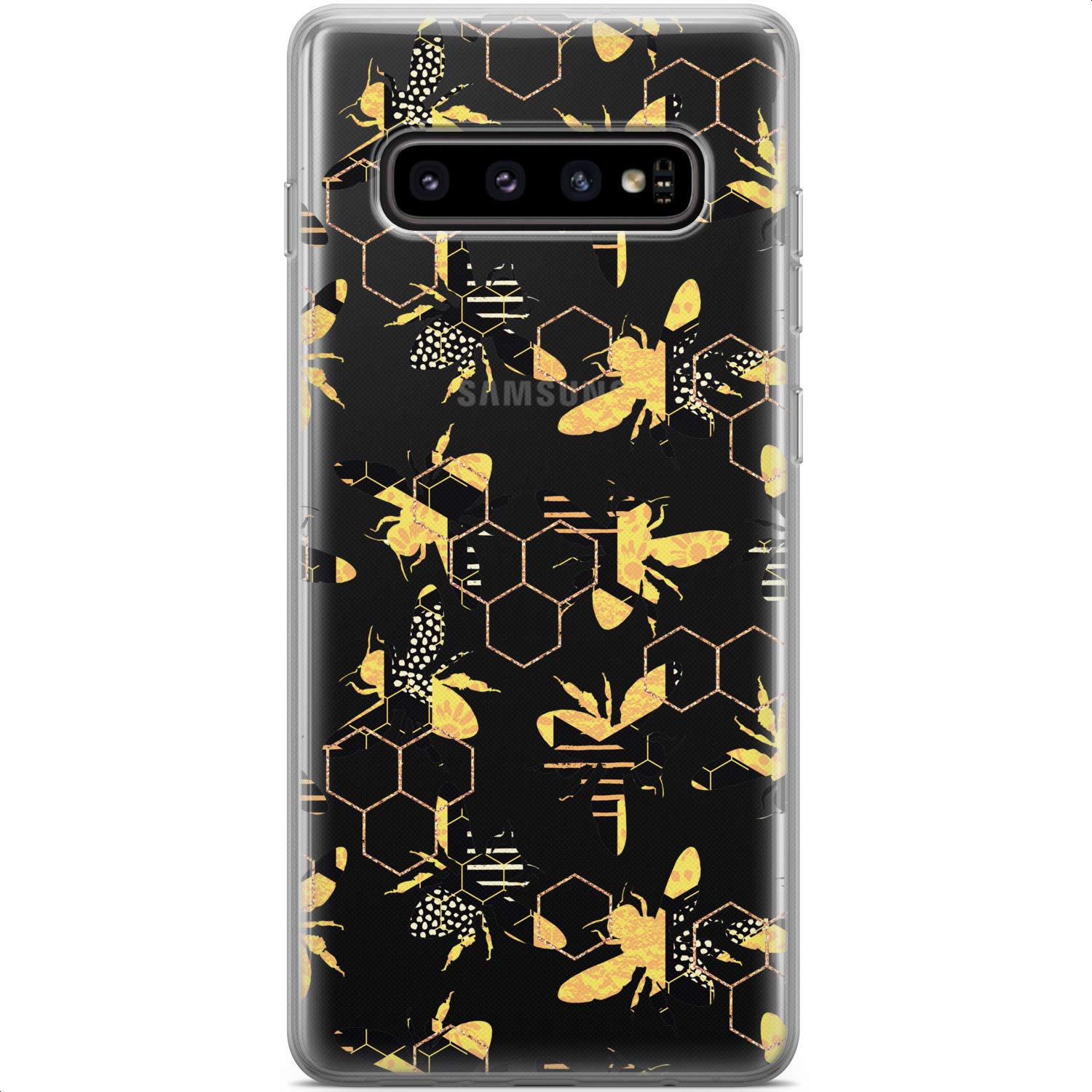 Samsung Galaxy S24 S23 Ultra S22 5G Plus S21 FE S20 S10 Phone Case - Slim TPU Silicone Protective Cover with Abstract Honeycomb Geometric Design | Lightweight Flexible Clear Case for Everyday Protection & Style