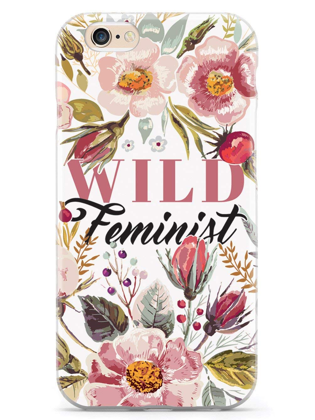 Feminist iPhone 6 Plus/6s Plus Case - 3D Textured Protective Cover with Inspirational Design - Compatible with Apple iPhone 6/6s Plus - Perfect for Women Empowerment & Everyday Protection (White)