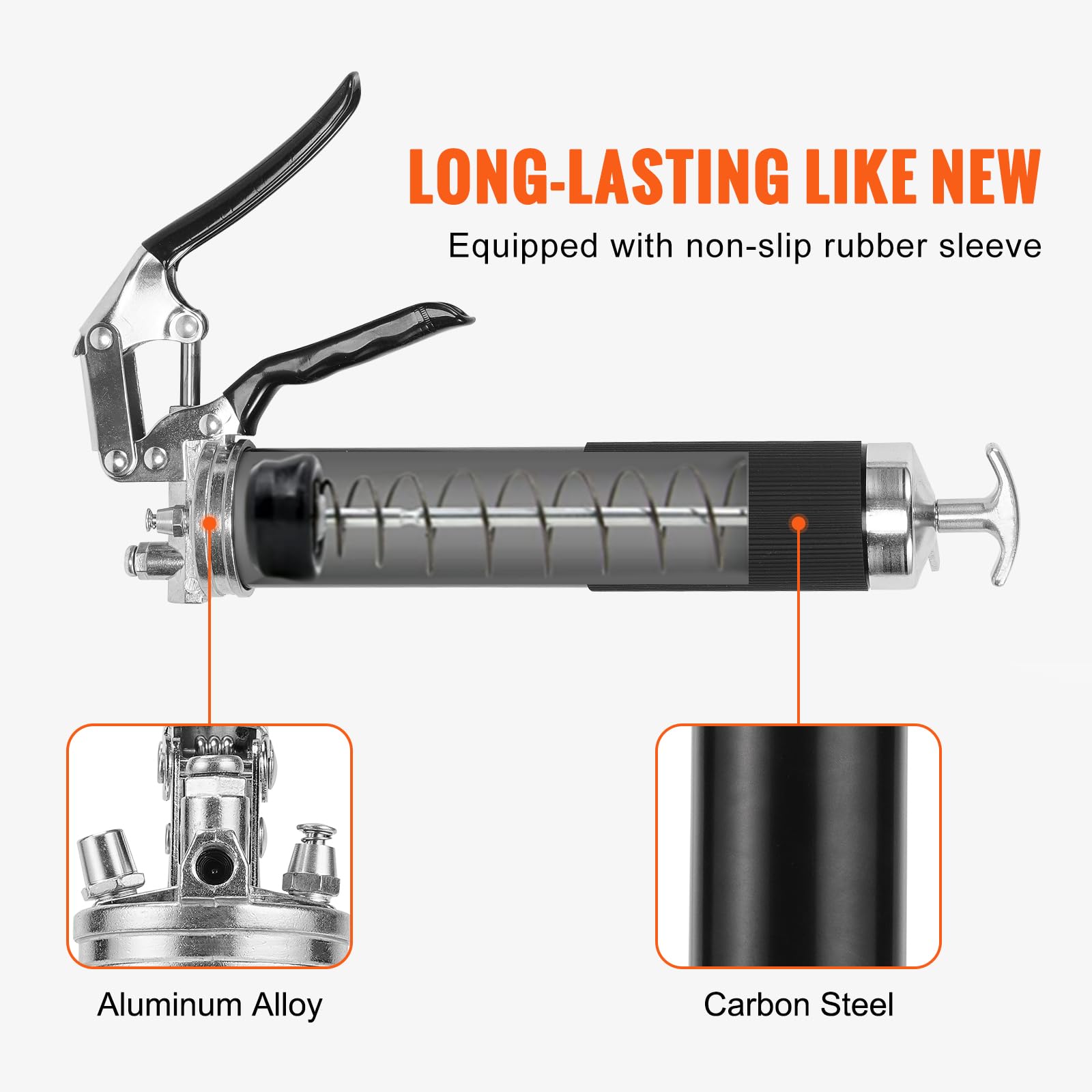 VEVOR Heavy Duty 6000 PSI Pistol Grip Grease Gun - Professional Automotive & Industrial Lubrication Tool for Cars, Trucks, Tractors & Machinery Maintenance