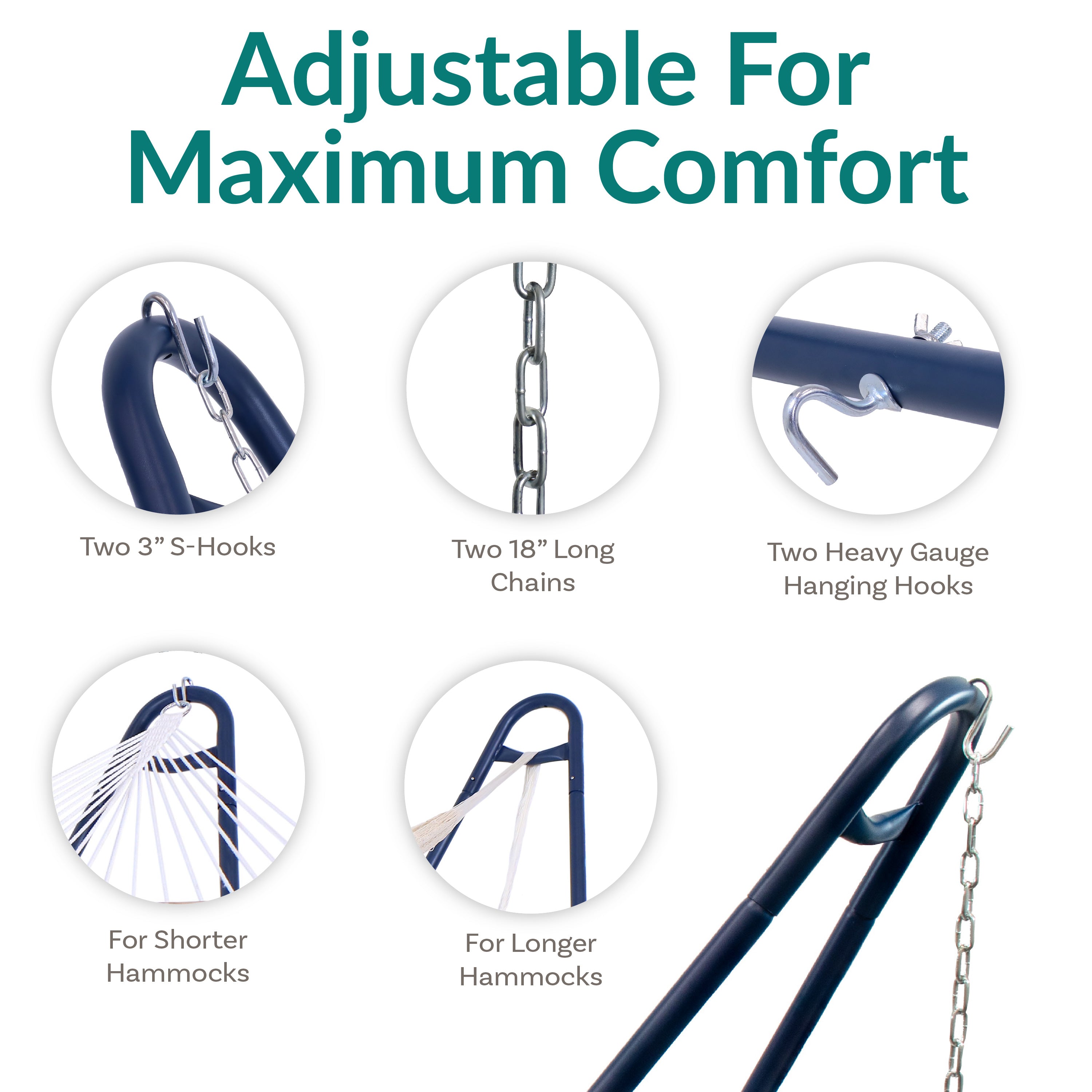 Heavy Duty Universal Hammock Stand for Outdoor, Patio, Backyard & Camping - Durable Steel Frame Supports Up to 450lbs - Perfect for Relaxing, Lounging & Backyard Decor