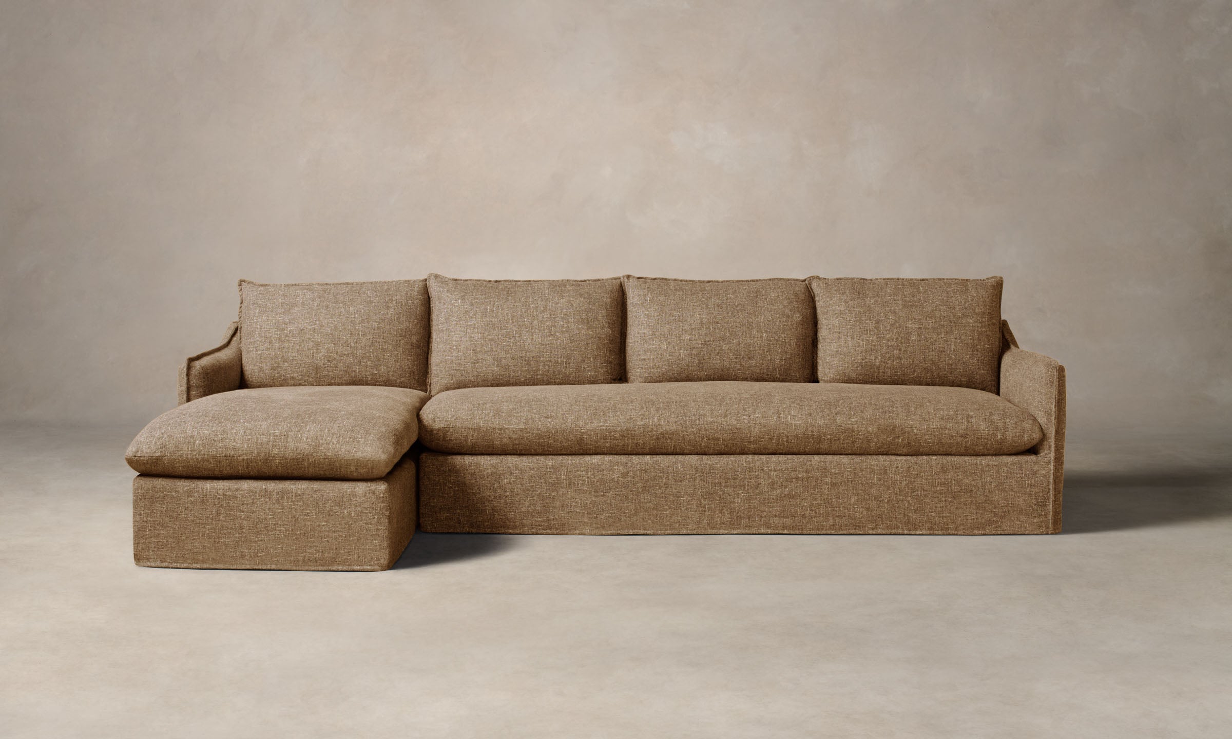 Dune Sectional Sofa - Heritage Belgian Linen Upholstery in Chai | Modern Living Room Furniture for Cozy Home Decor