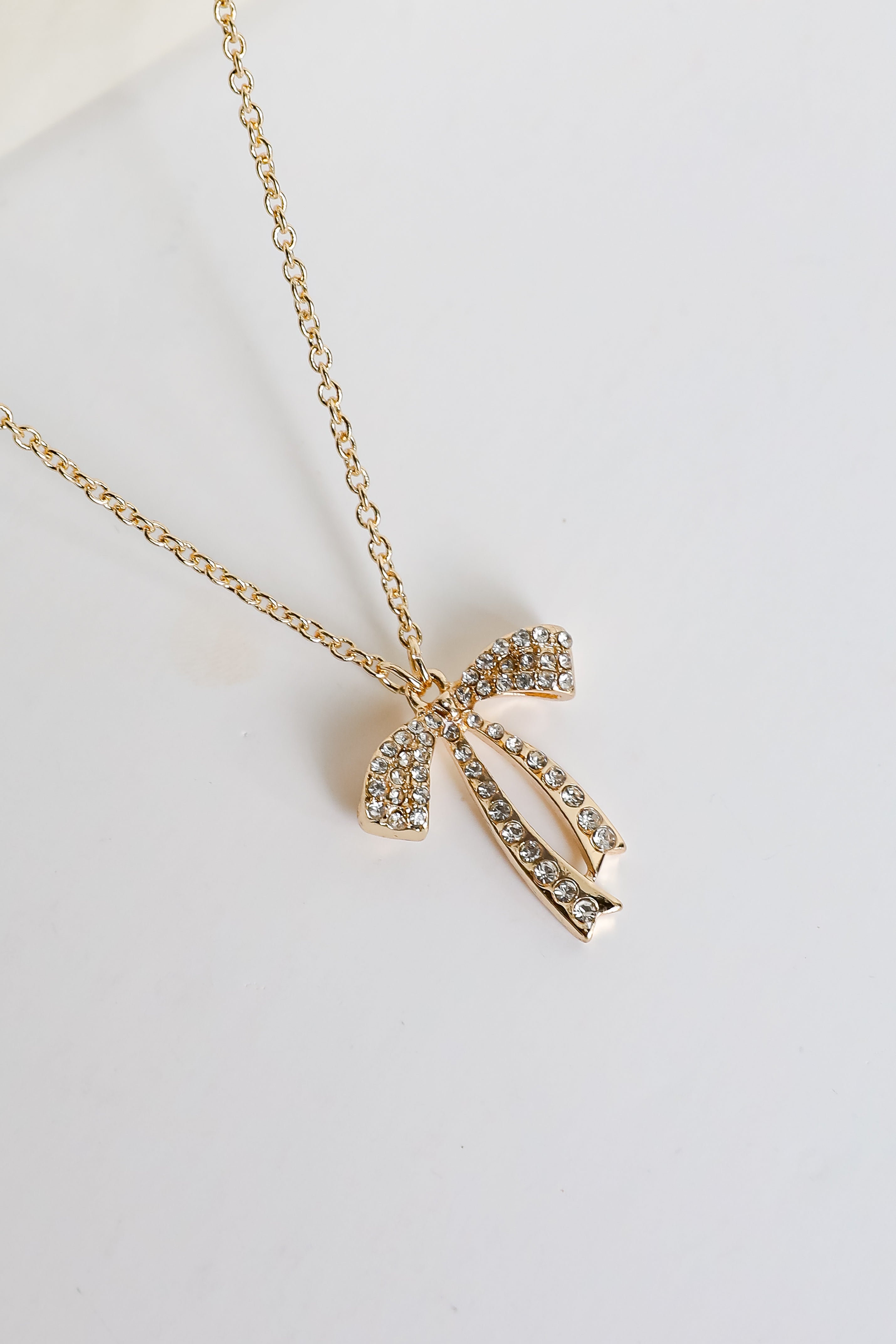 Camila Gold Rhinestone Bow Charm Necklace for Women - Elegant Layered Jewelry Gift for Birthday, Anniversary & Valentine's Day - Perfect for Parties, Weddings & Date Nights