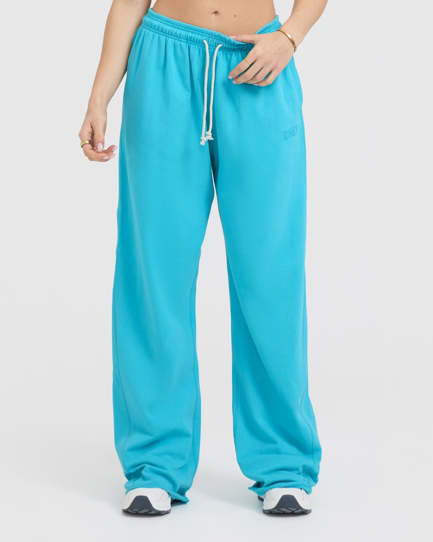 Raw Lounge Wide Leg Joggers for Women - Soft Aqua Blue Yoga Pants with Pockets | Comfortable Loungewear for Home, Yoga, Travel & Casual Wear