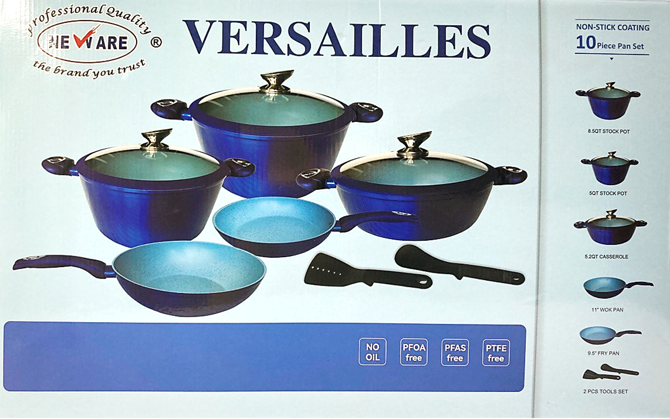 10-Piece Paris Blue Granite Marble Set - Elegant Kitchen & Dining Tableware for Entertaining - Perfect for Dinner Parties, Weddings & Home Decor