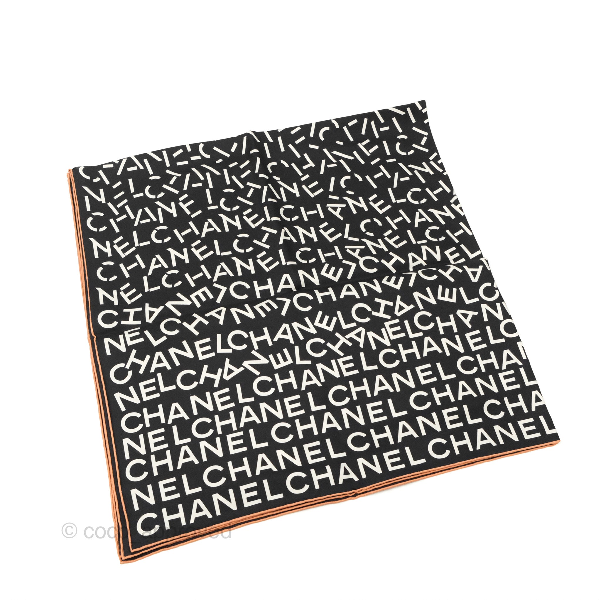 Chanel CC Silk Square Scarf 90 - Black & White Luxury Fashion Scarf for Women | Perfect for Elegant Outfits, Gift Giving & Special Occasions