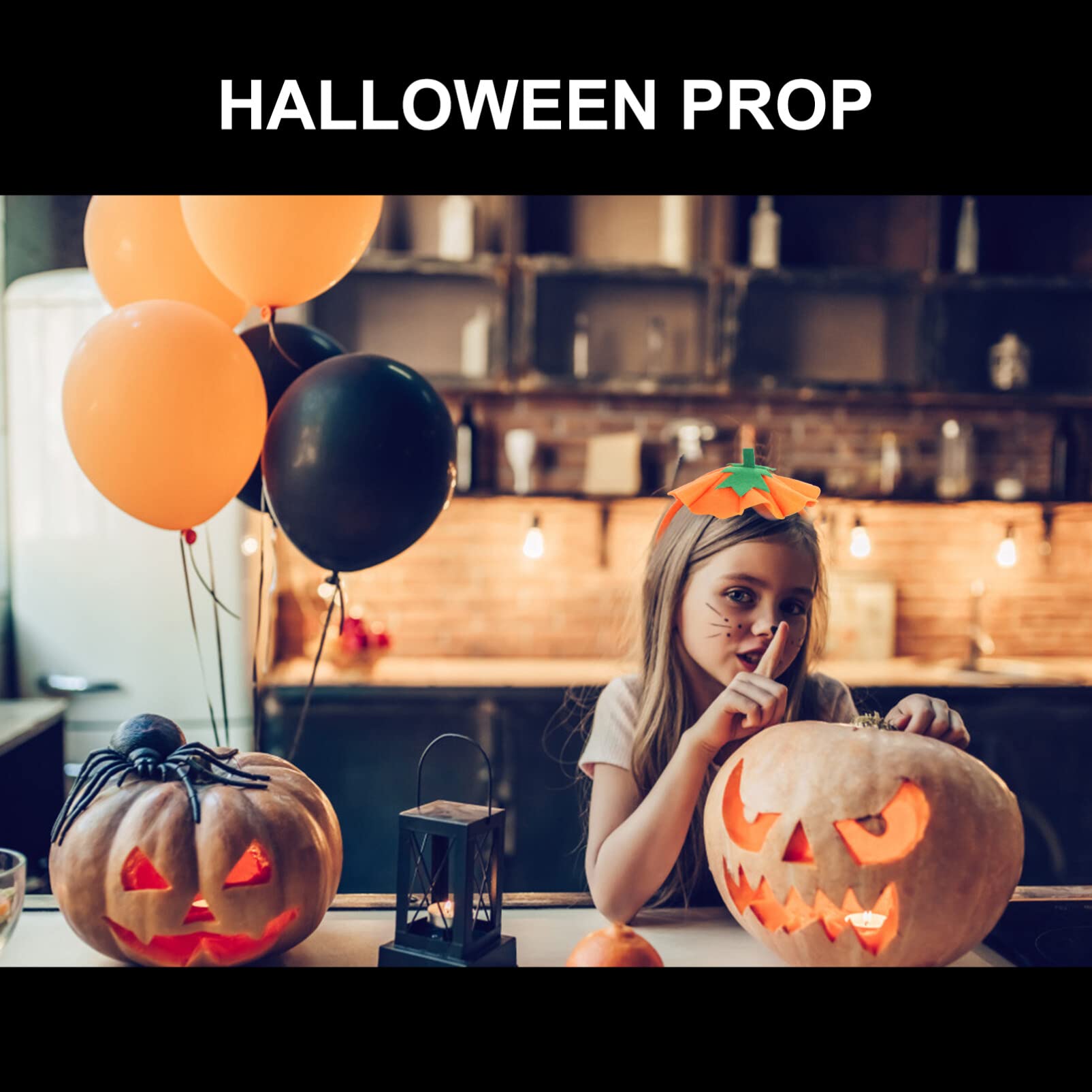 Healifty Halloween Pumpkin Headband - Orange Hair Band Accessory for Costume Parties, Trick or Treat, and Spooky Celebrations