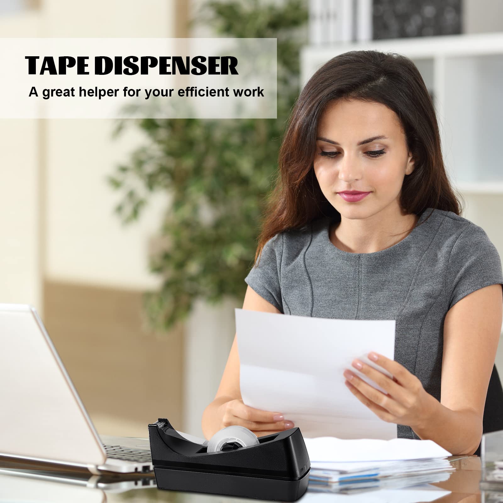 6 Pack Non-Slip Desktop Tape Dispenser for Office, Home & School - Heavy Duty Tape Roll Holder with Sturdy Base (Tape Not Included) - Perfect for Wrapping Gifts, Organizing Files & Crafting Projects