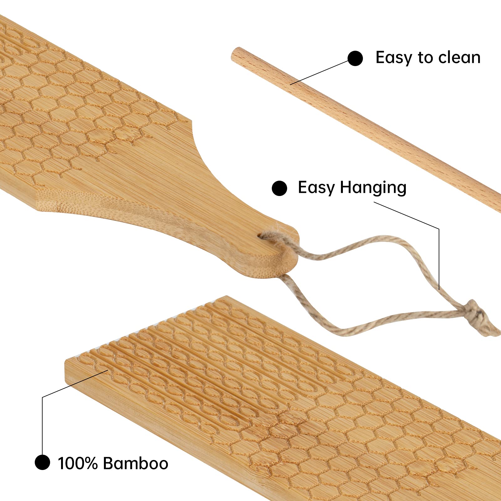 Bamboo Pasta Maker Set - Garganelli Board & Gnocchi Stripper for Homemade Cavatelli, Spaghetti, Macaroni | Perfect for Italian Cooking, Pasta Nights & Kitchen Gifts