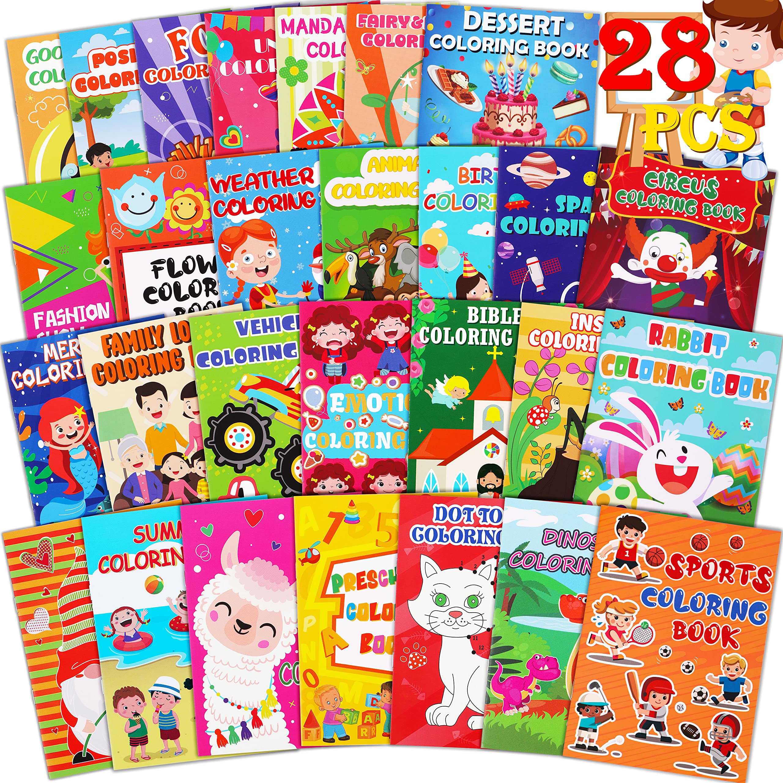 28PCS Small Coloring Books for Kids Ages 2-8 - Dinosaur, Gnome & Animal Themed Activity Books (5