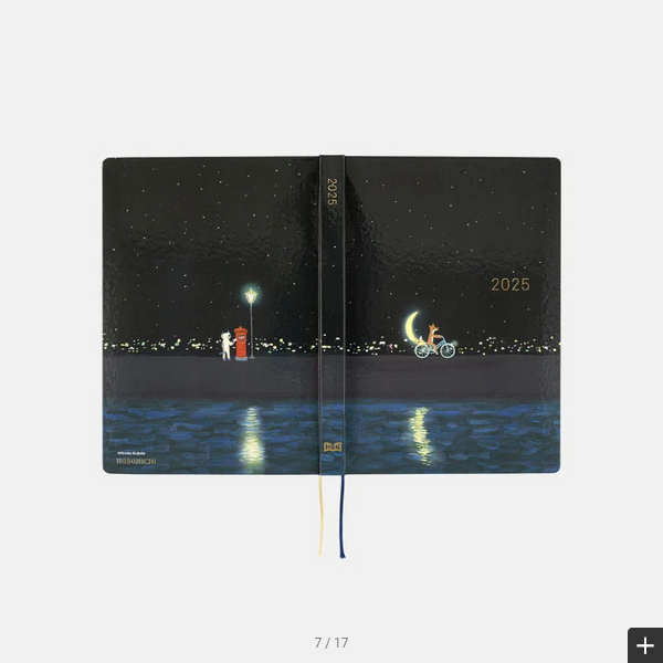 Hobonichi Techo 2025 Planner - A5 Size English Edition | January Start, Monday Start | Daily Planner with Crescent Moon Design by Hiroko Kubota | Perfect for Journaling, Scheduling & Productivity