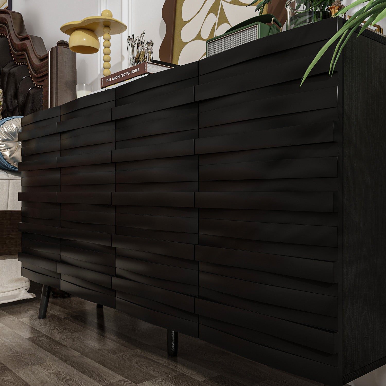 Buffet Cabinet with Storage - Modern Kitchen Sideboard Buffet Table for Dining Room, Living Room & Home Organization