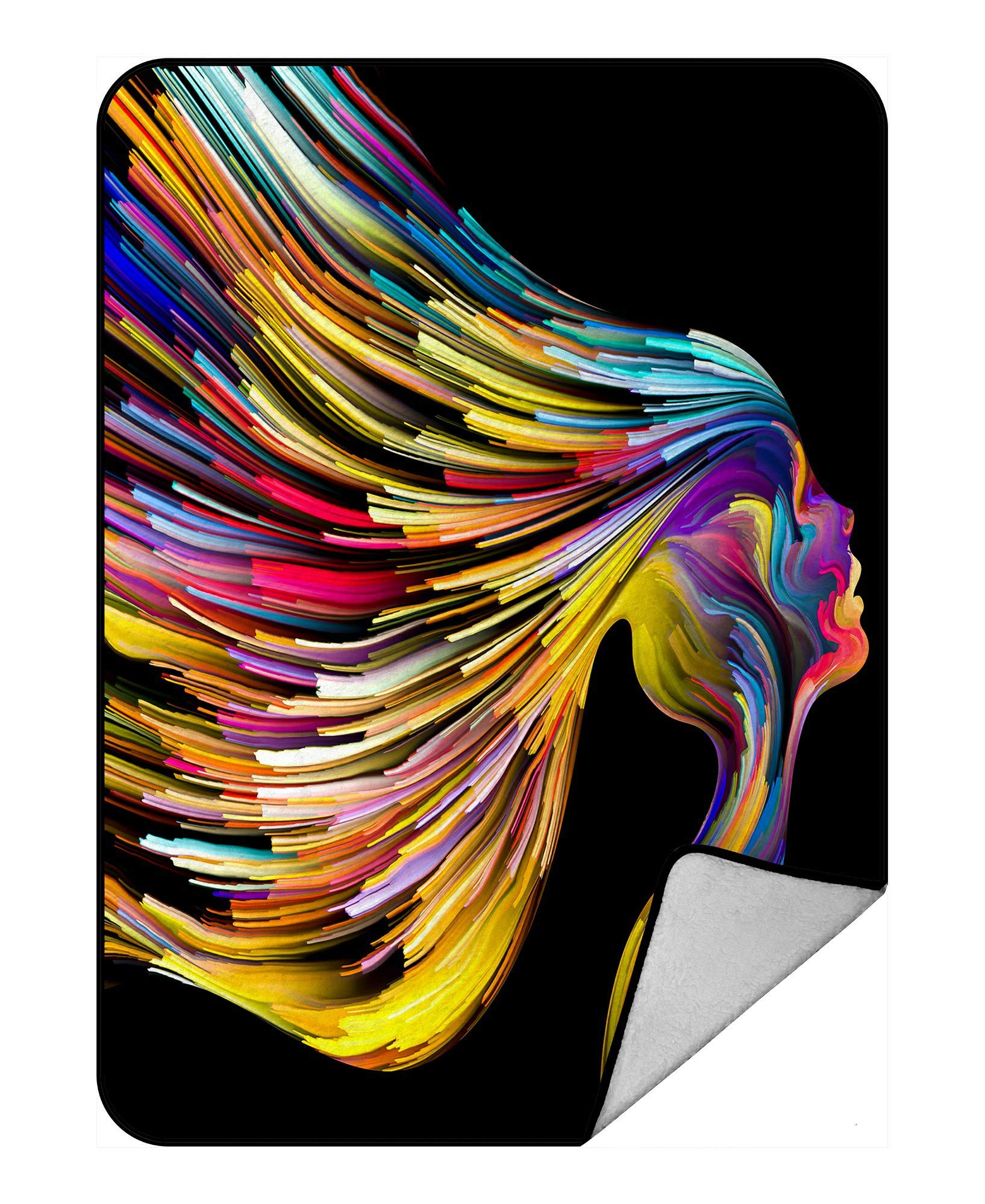 ECZJNT Colorful Subject Art Fleece Throw Blanket - Soft Plush Blanket 58x80 Inches for Bed, Couch & Home Decor - Perfect for Living Room, Dorm & Gift Giving