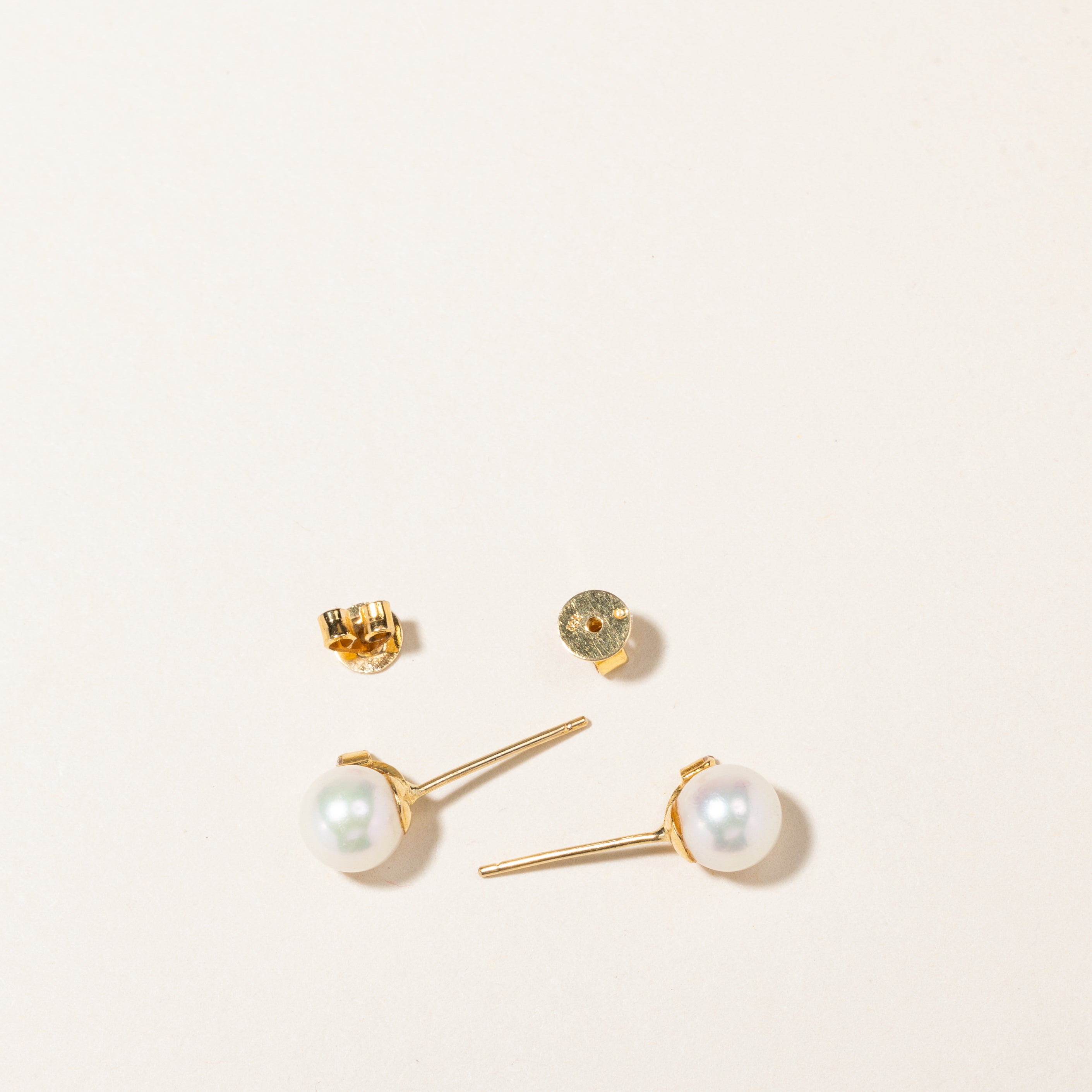 6.70mm Pearl & Diamond Stud Earrings | 0.05ctw | Elegant Jewelry for Women | Perfect for Weddings, Parties & Special Occasions