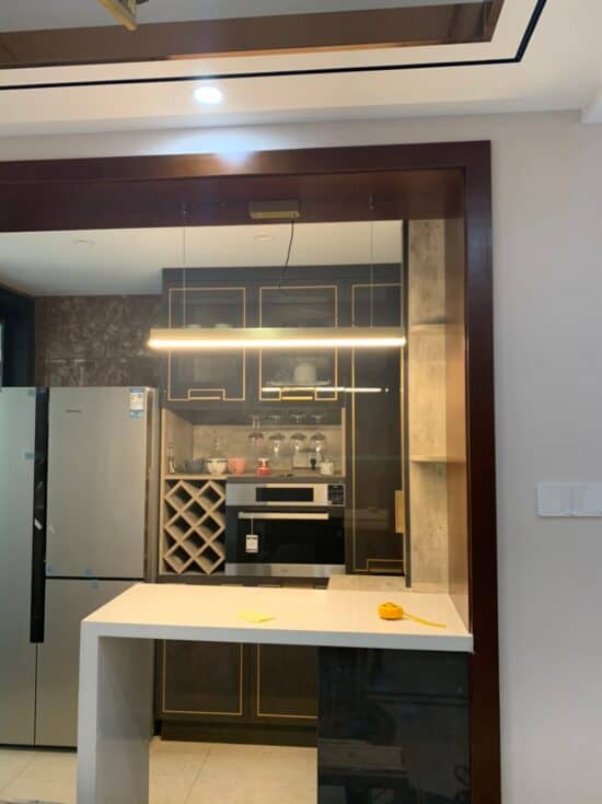 Dakorna Modern Luxury Linear Pendant Light - Sleek Minimalist Chandelier for Dining Room, Kitchen Island & Living Room Decor