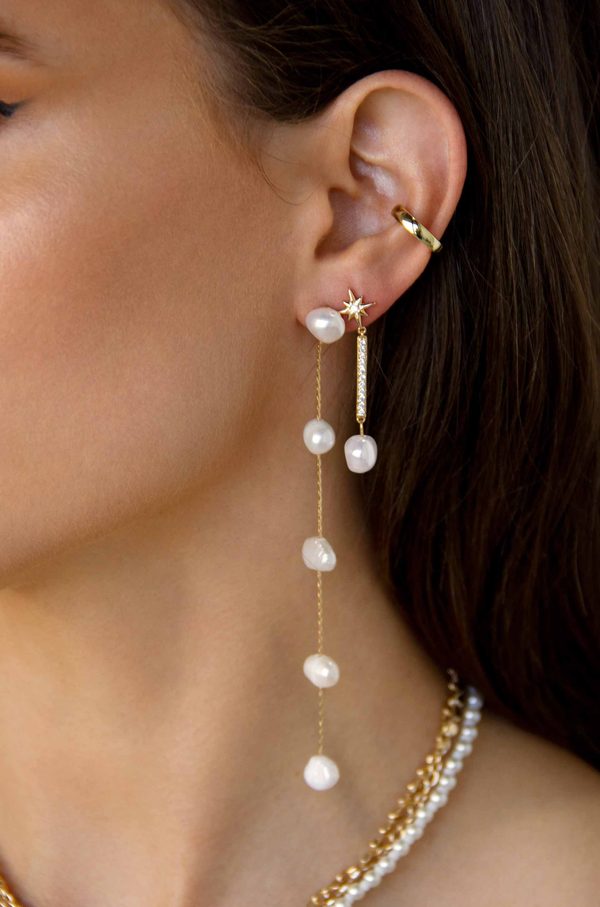 Exquisite Pearl Drop Earrings for Women - Elegant Dangling Jewelry for Parties, Weddings & Special Occasions