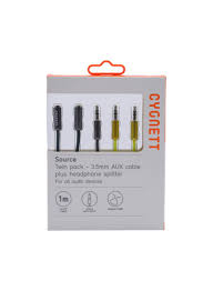 Cygnett CY1417HESPL 3.5mm Aux Audio Cable - 2 Pack Gray Stereo Cord for Car, Home & Office - High Quality Auxiliary Cable for Speakers, Headphones & Mobile Devices
