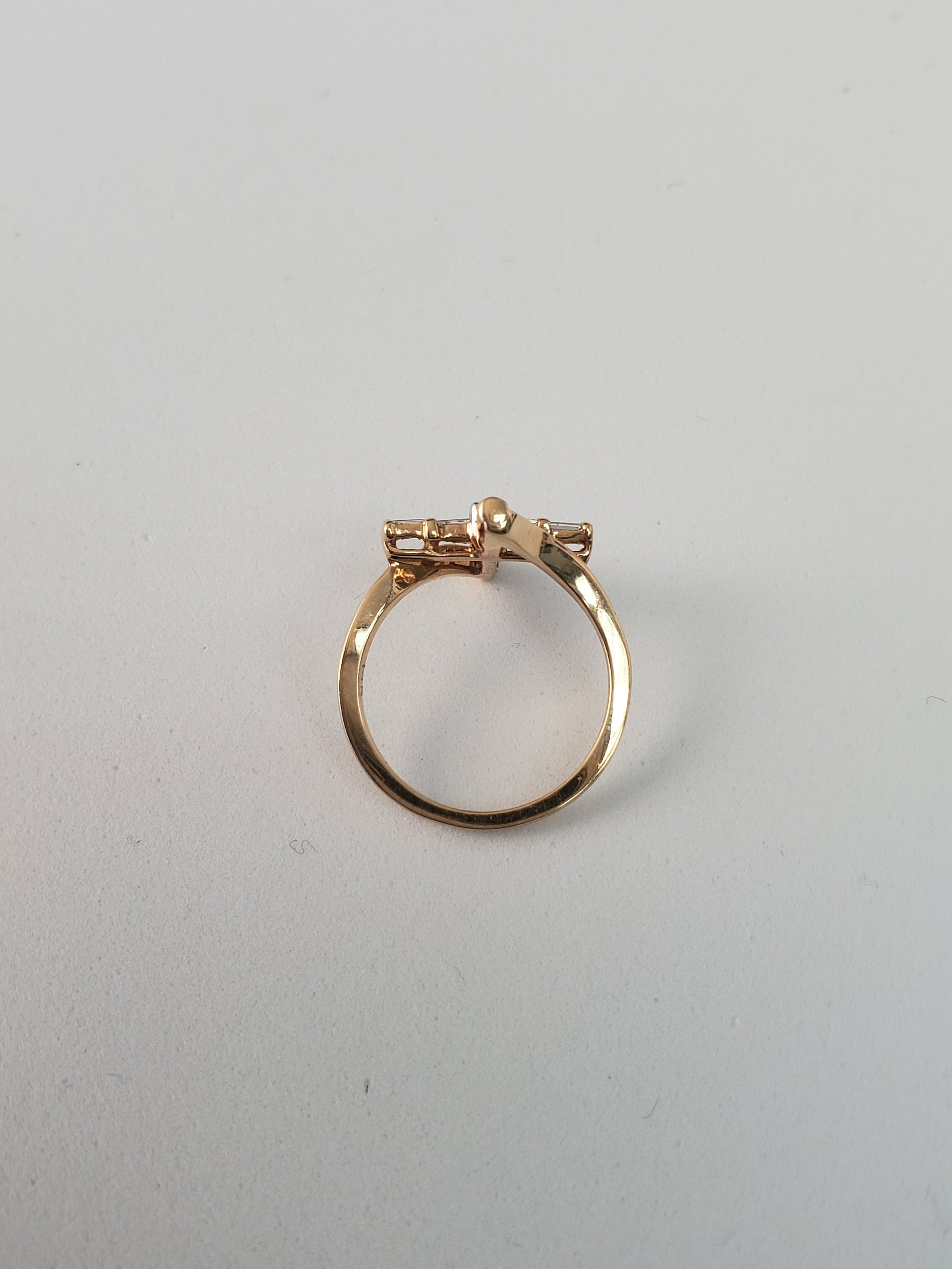 14K Yellow Gold Baguette Diamond Cross Ring - 0.20cttw Elegant Religious Jewelry for Women, Perfect for Church, Weddings & Special Occasions