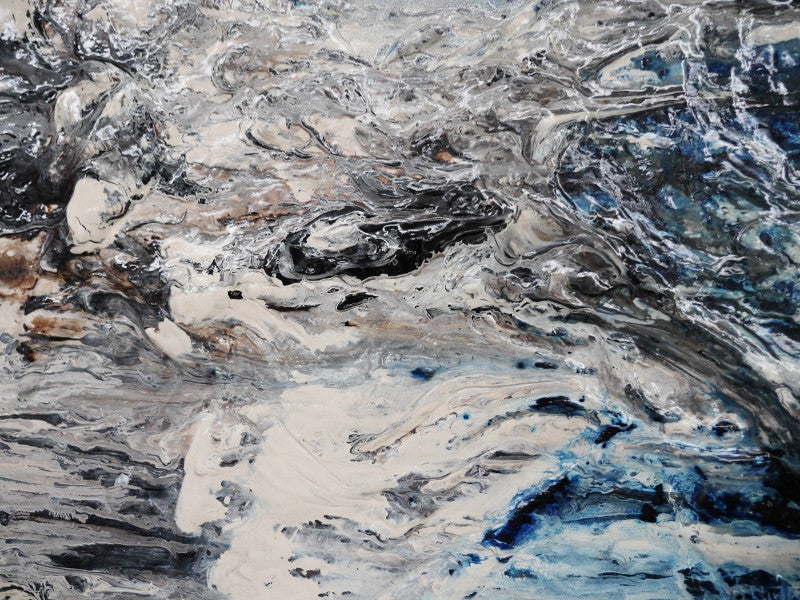 Abstract Blue Wall Art - Modern Canvas Painting for Home & Office Decor - Perfect for Living Room, Bedroom, or Workspace