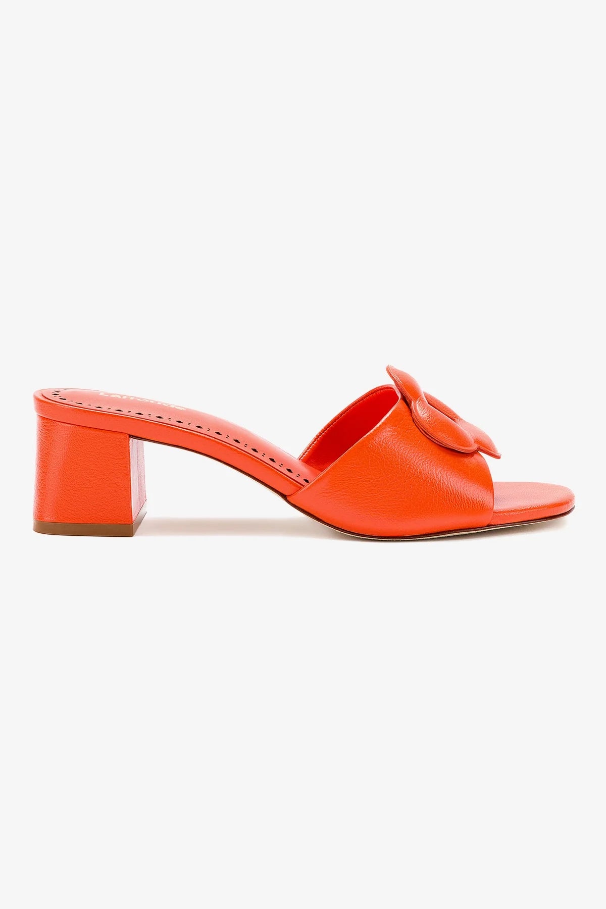 Orange Leather Flora Mule Shoes - Comfortable & Stylish Women's Slip-On Loafers for Casual Wear, Office & Outdoor Activities