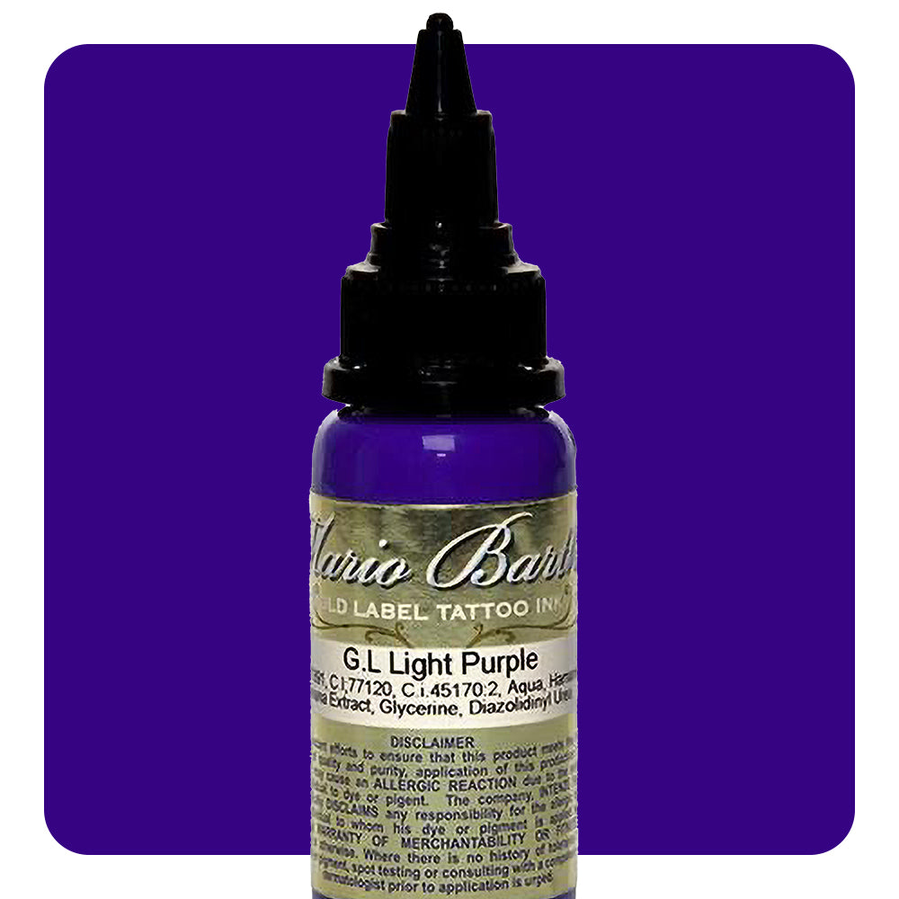 Light Purple Mario Barth Gold Label Tattoo Ink by Intenze — 1oz Bottle — Professional Tattoo Artist Supplies for Vibrant Body Art