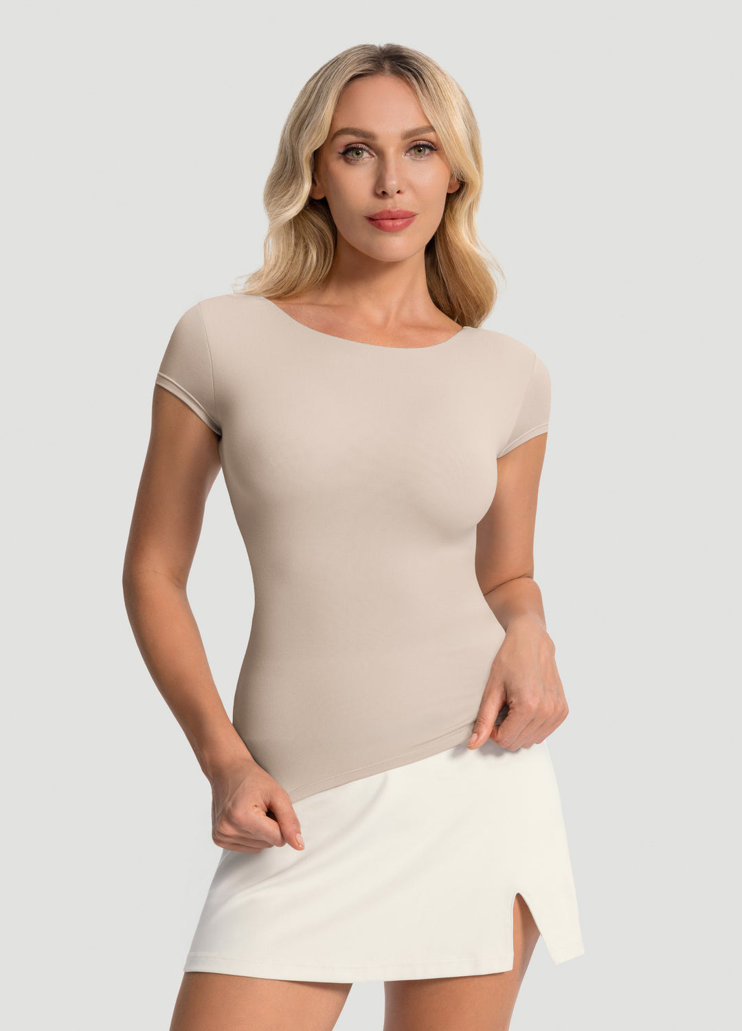 Breathable Open Back T-Shirt for Women - Stylish Summer Casual Top for Outdoors, Yoga, and Beach Wear