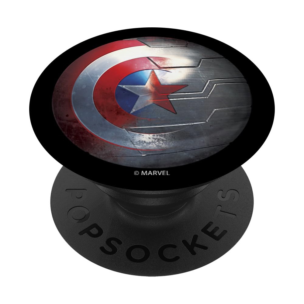Marvel Captain America Transforming Shield PopGrip - Expandable Phone Grip & Stand for Smartphones - Perfect for Marvel Fans, Daily Commute & Hands-Free Viewing