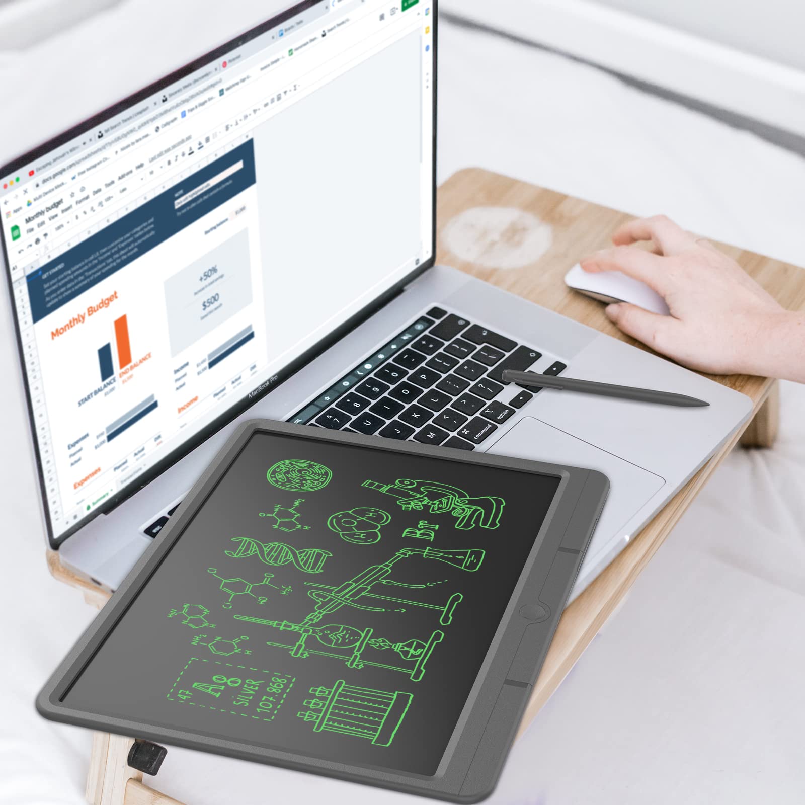 GREEN LION 15 Inch Digital Writing Pad - Electronic Notepad with Stylus for Drawing & Note Taking - Perfect for Students, Artists & Office Work