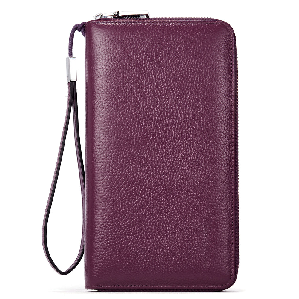 Rozenn RFID Blocking Wallets with Checkbook Holder & Zipper – Slim Leather Wallet for Women – Perfect for Travel, Business & Everyday Use