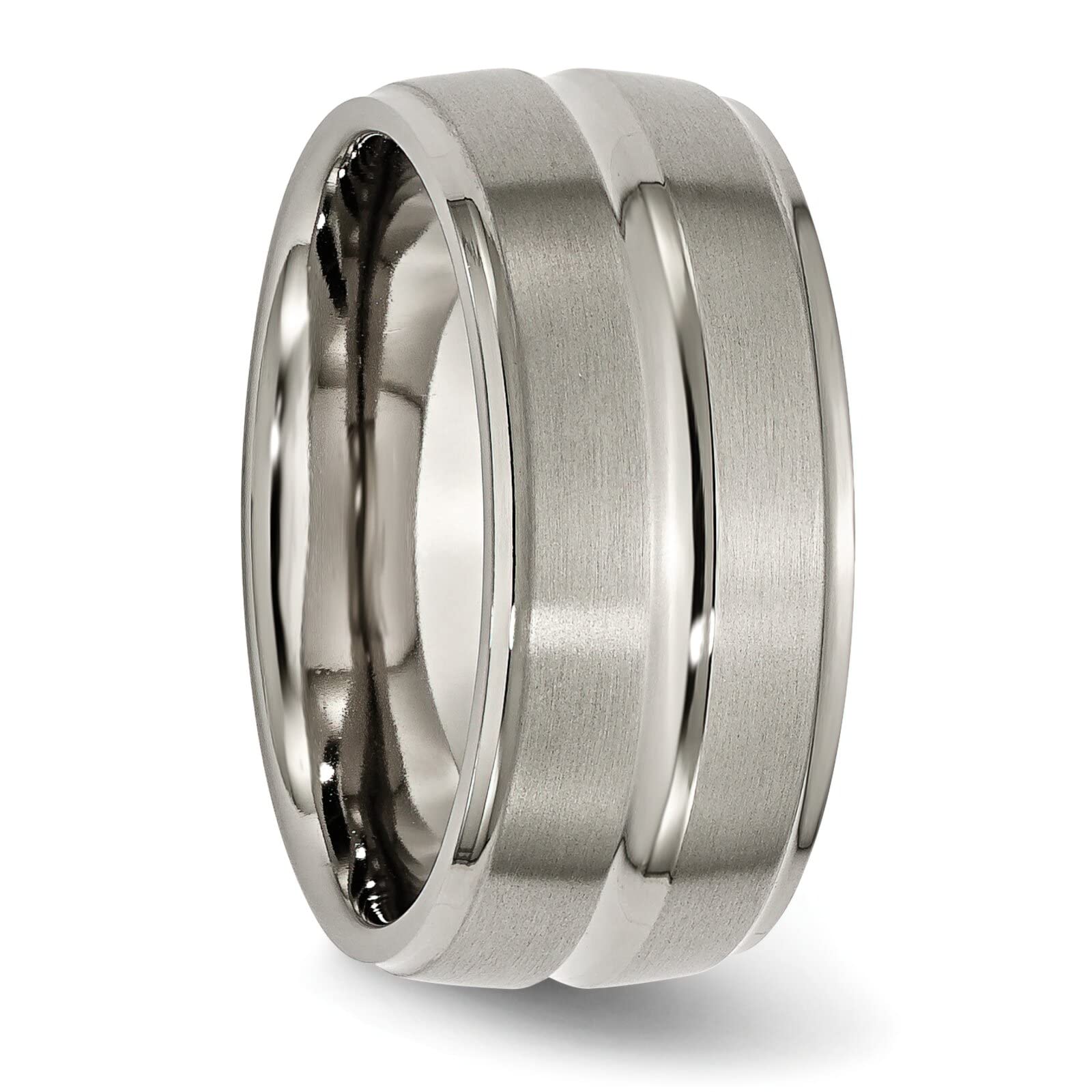 10mm Titanium Men's Wedding Band - Size 10 Comfort Fit Grooved Design - Perfect for Everyday Wear & Special Occasions
