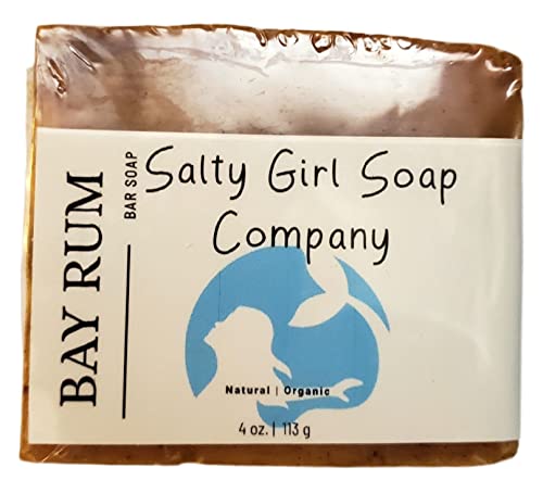 Bay Rum Soap for Men - Natural Handmade Bar Soap with Coconut Oil & Shea Butter - Grooming & Shaving Soap by Salty Girl Soap Company - Perfect for Daily Use, Travel & Gift Sets