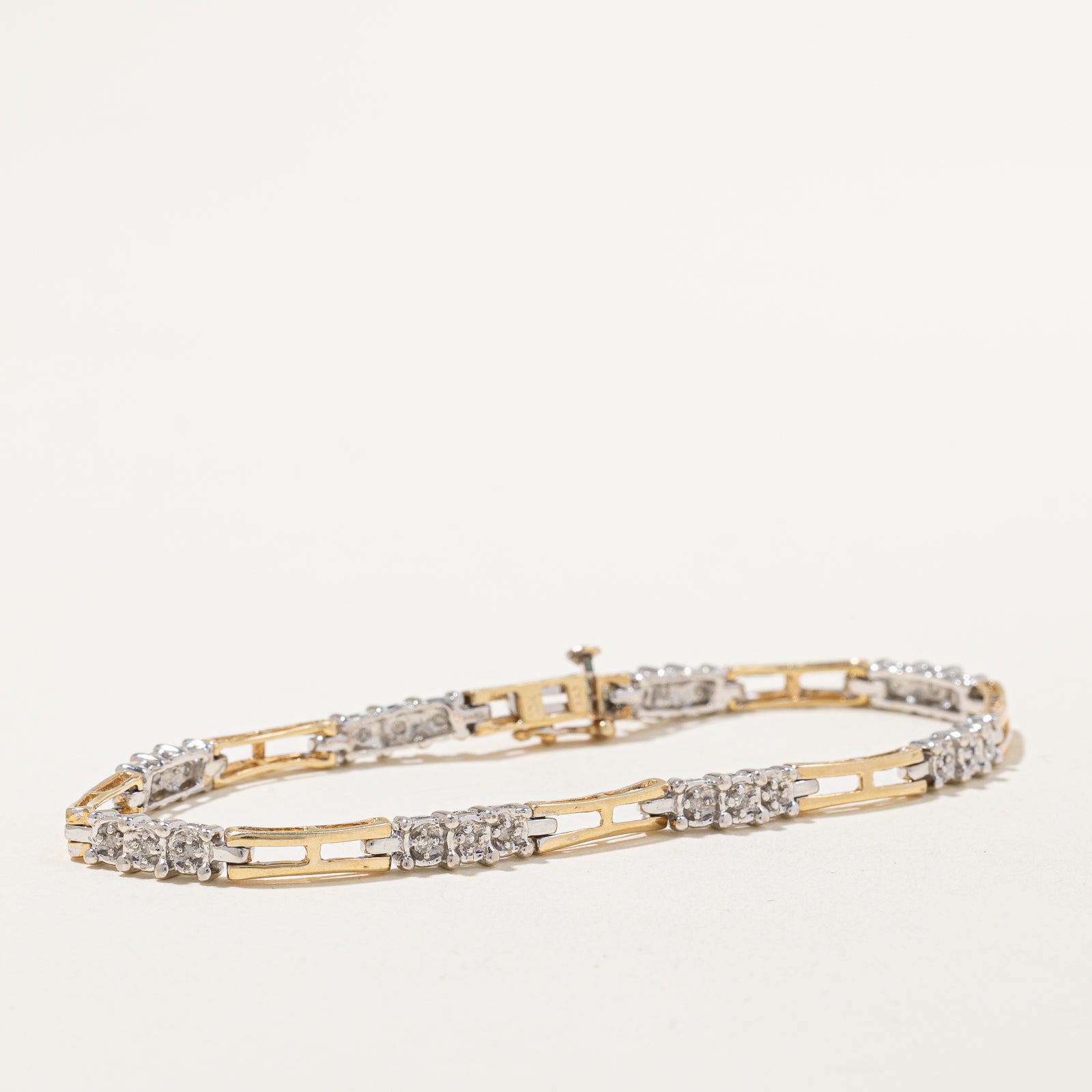Two Tone Gold Diamond Bracelet for Women | 0.24ctw Genuine Diamonds | 7