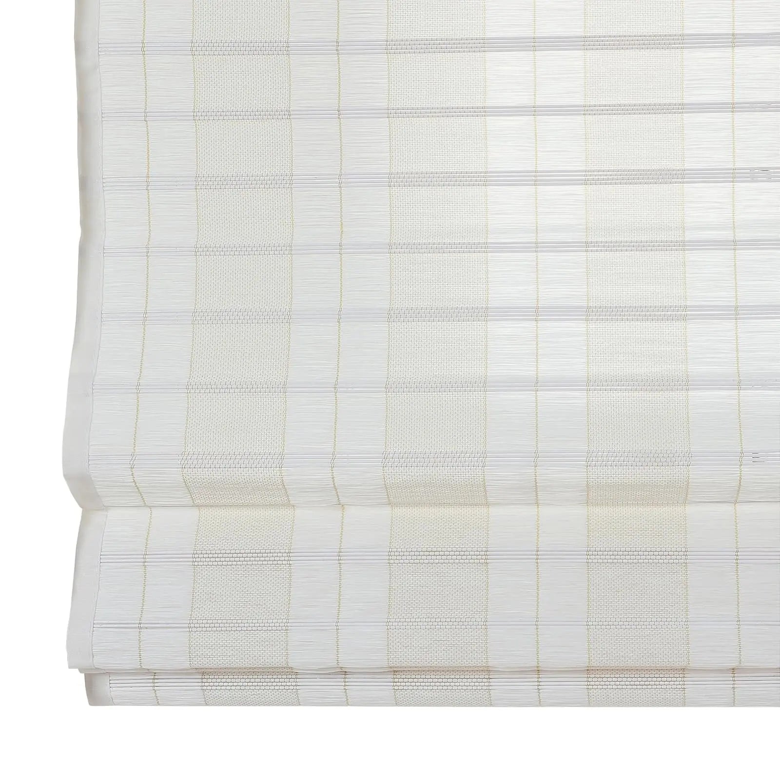 Natural Bamboo Woven Paper Window Shade - Ivory White | Eco-Friendly Roller Blind for Living Room, Bedroom & Office Decor