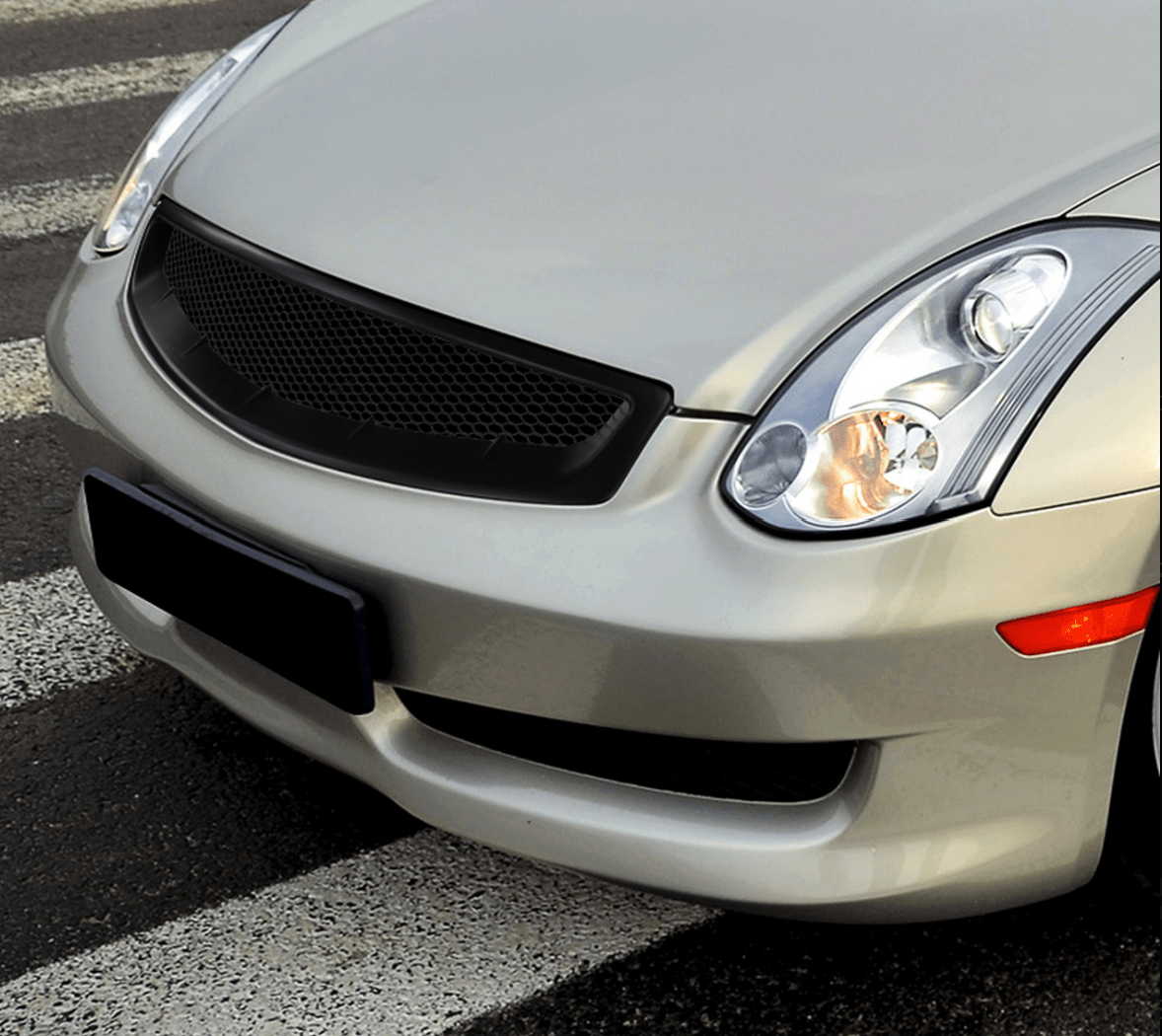 2003-2007 Infiniti G35 Coupe Black ABS Sport Style Mesh Grille Replacement - Upgrade Your Car's Front End for Enhanced Style & Performance | Perfect for Car Enthusiasts & Custom Builds