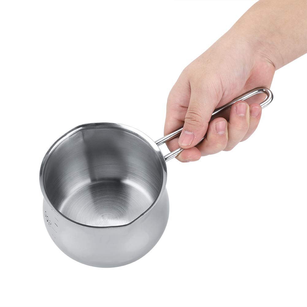 Premium Stainless Steel Milk Pot with Dual Pour Spouts - Butter, Cheese & Chocolate Melting Pot for Kitchen, Coffee Warmer & Small Saucepan - Perfect for Baking, Cooking & Melting Chocolate, Butter - Ideal for Home Chefs & Coffee Lovers