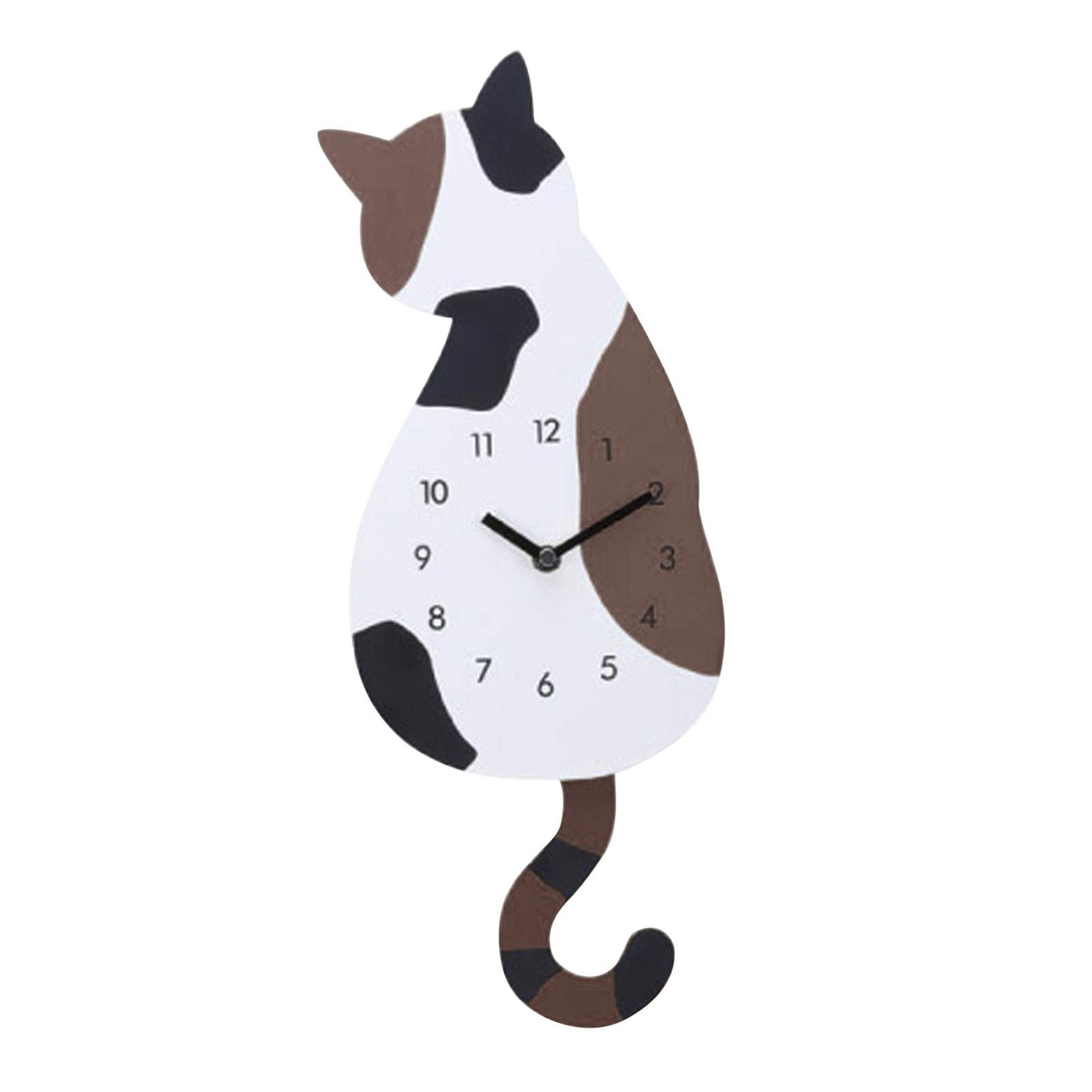 Creative Cat Tail Wall Clock - Large Digital Display Cartoon Timer for Home Decor | Perfect for Kids' Rooms, Living Rooms & Offices