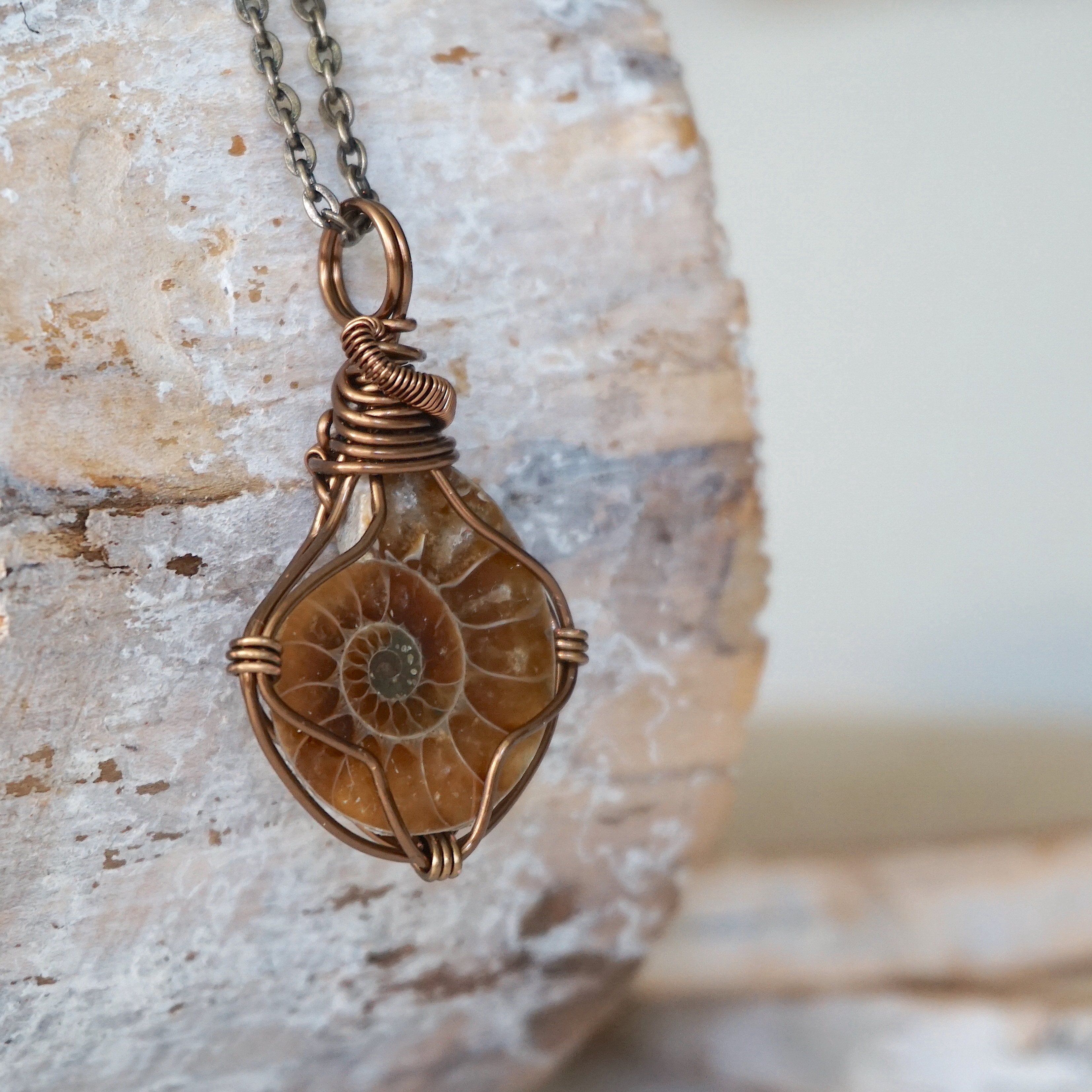 Ammonite Fossil Pendant Necklace - Antique Bronze Jewelry for Women, Men - Perfect for Gifts, Boho Style & Everyday Wear