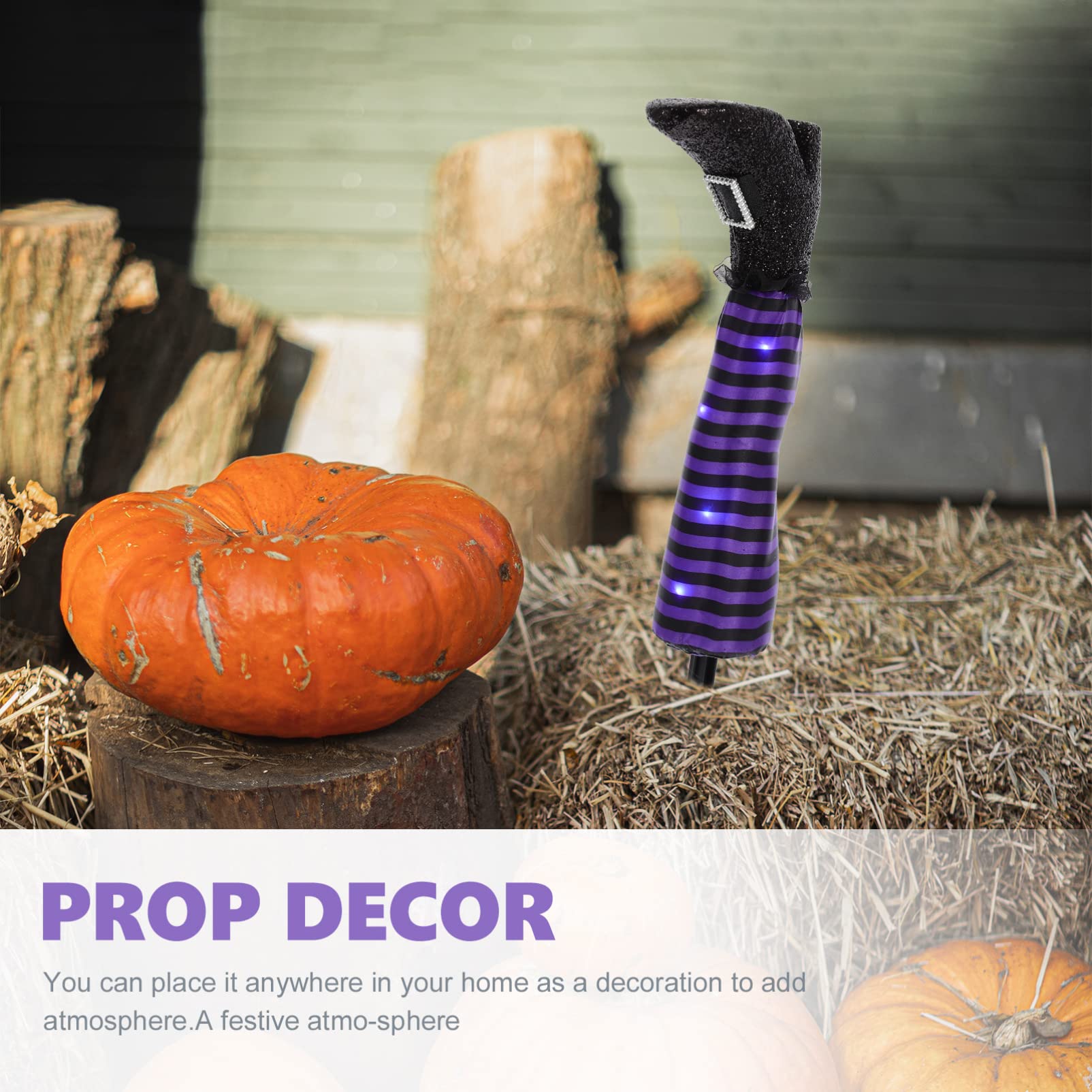 PRETYZOOM Halloween Witch Leg Stakes - Spooky Upside Down Wicked Witch Leg Yard Decorations for Outdoor Halloween Party, Haunted House & Front Lawn Decor