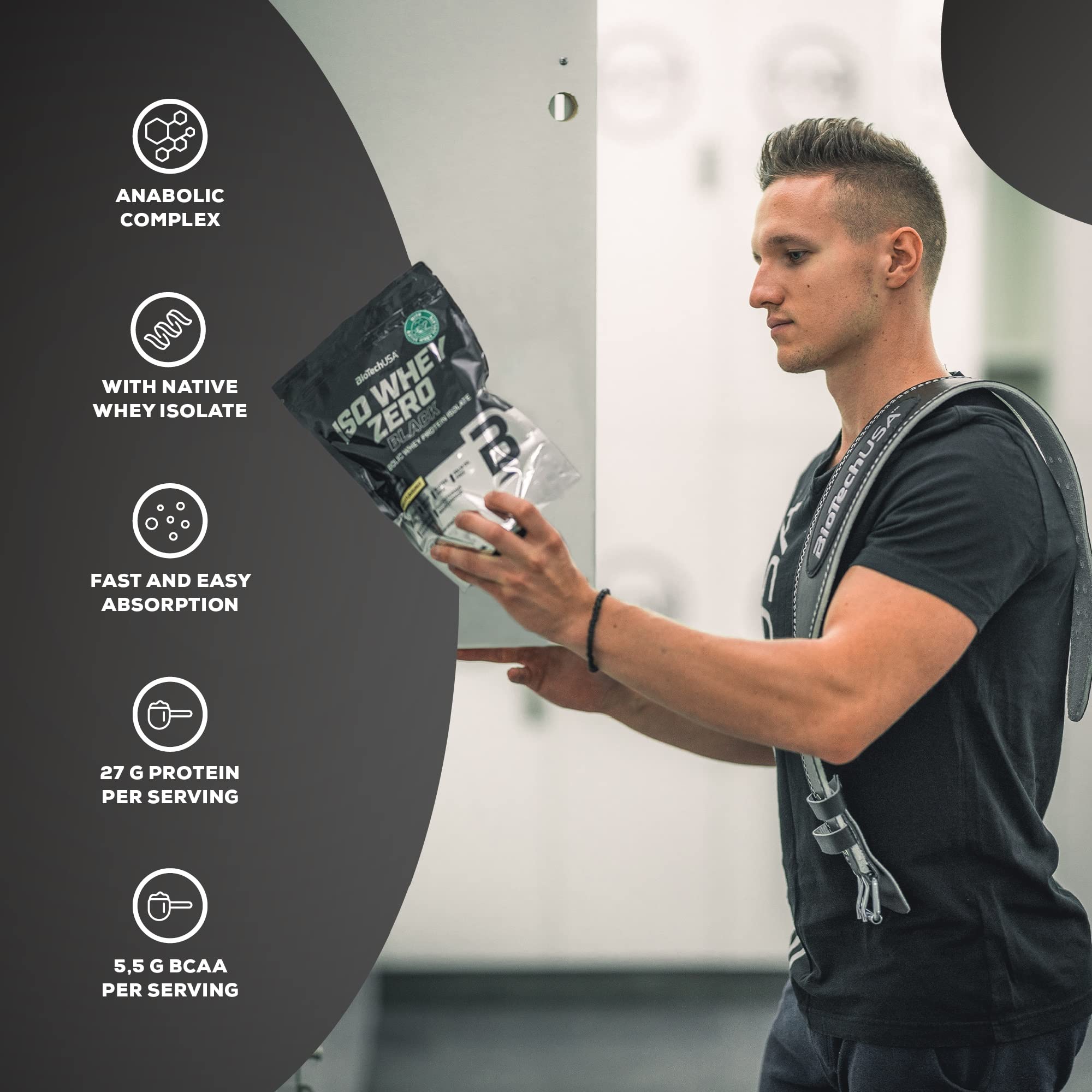 BioTechUSA Iso Whey Zero Black Chocolate Protein Powder - 500g Whey Isolate for Muscle Recovery & Growth - Ideal for Post-Workout & Fitness Enthusiasts