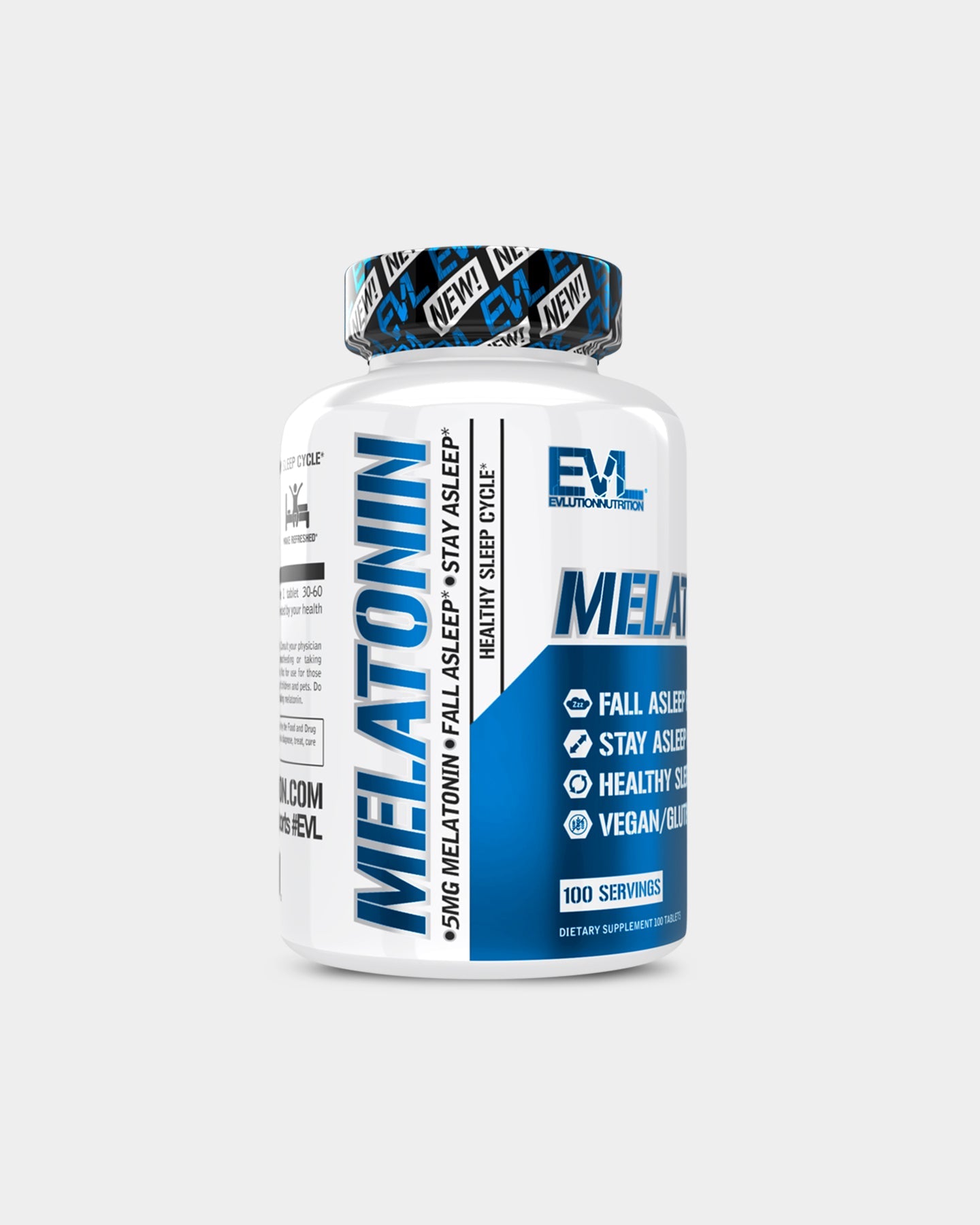EVLUTION NUTRITION Melatonin 10mg Fast Dissolve Tablets - Natural Sleep Aid for Adults, Vegan & Non-GMO - Promotes Restful Sleep & Relaxation - Perfect for Jet Lag, Shift Work & Insomnia Relief