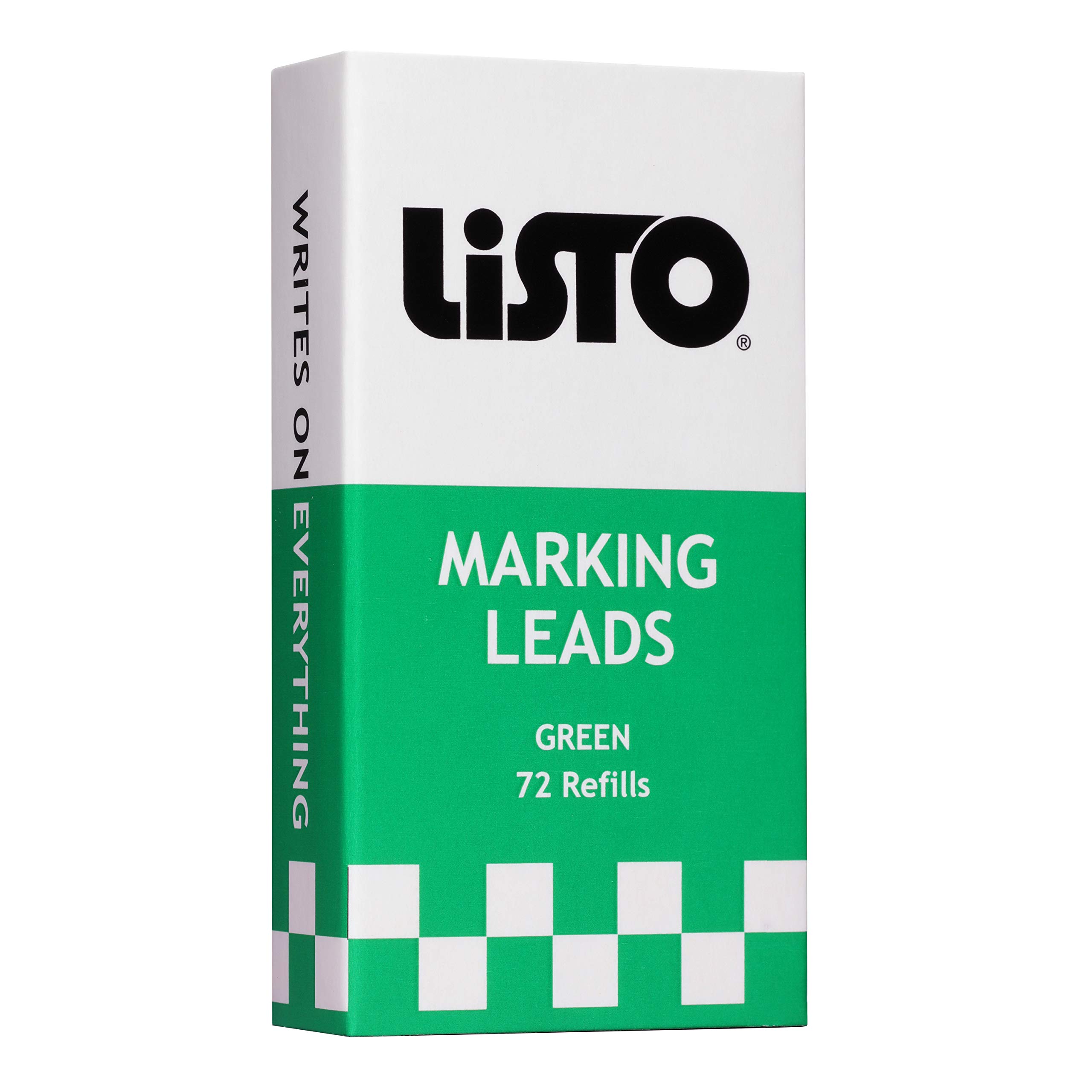 Listo 162 Marking Pencils Refill - GREEN, Box of 72, Grease Pencils/China Markers/Wax Pencils for Woodworking, Metal Marking & Glass Writing - Durable & Smooth Industrial Marking Tool