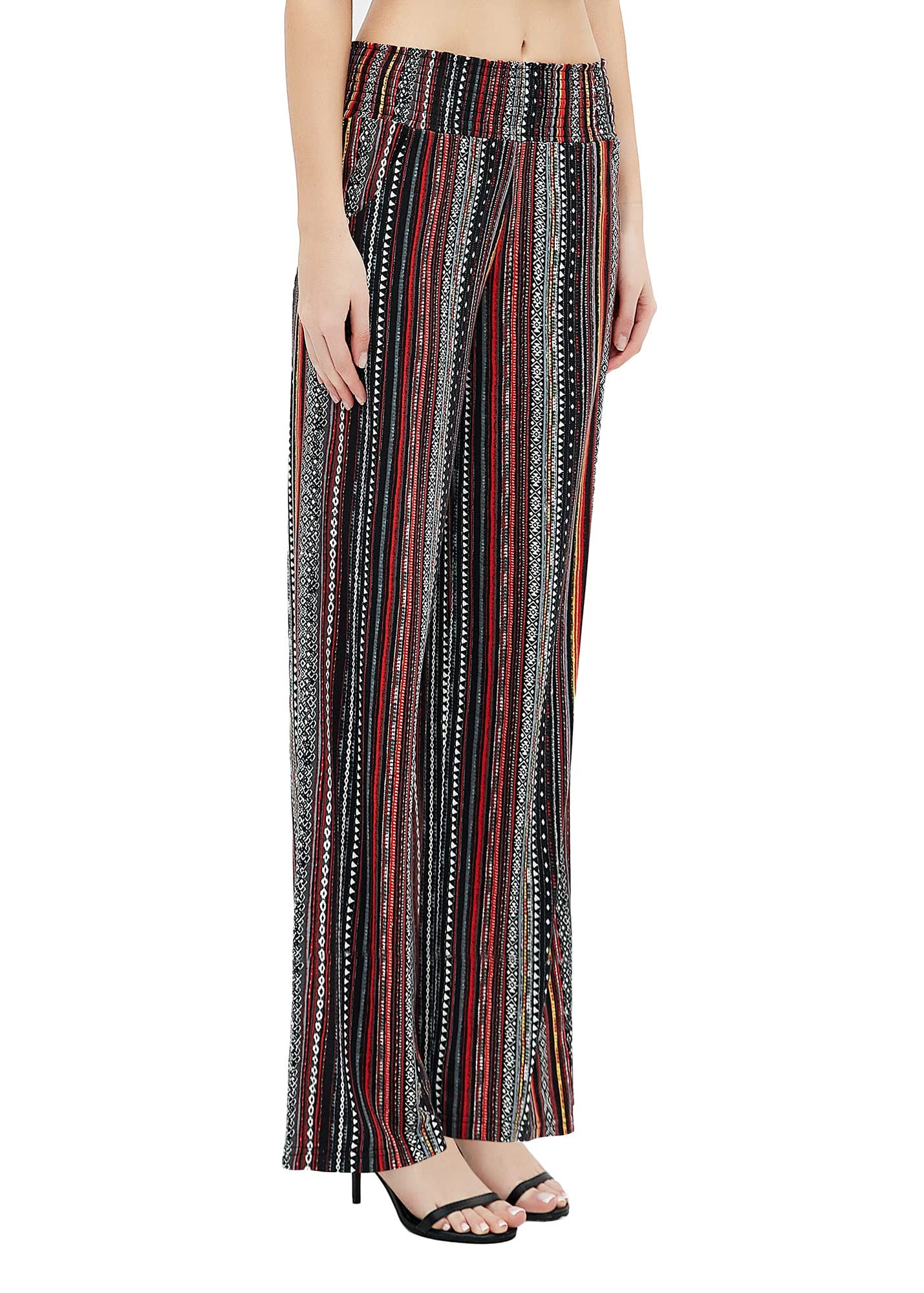Urban CoCo Women's Boho Palazzo Pants - Wide Leg Beach Lounge Pants with Pockets | High Waisted Comfort Pants for Summer, Vacation & Yoga