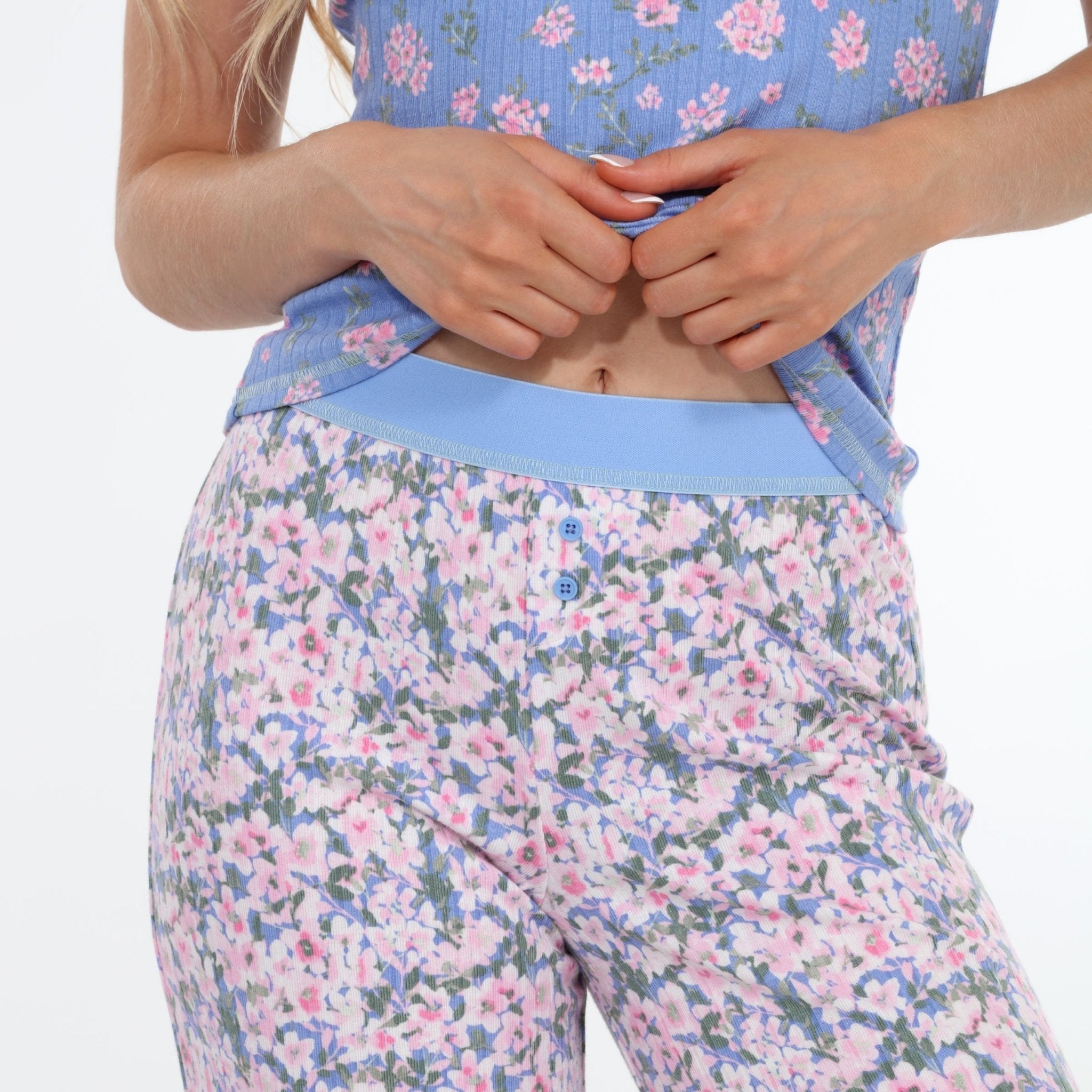 Cuddle Crew Cami Pant Set - Orion Mix Floral Print Pajamas for Women | Soft & Comfortable Sleepwear for Lounge, Travel & Home Relaxation