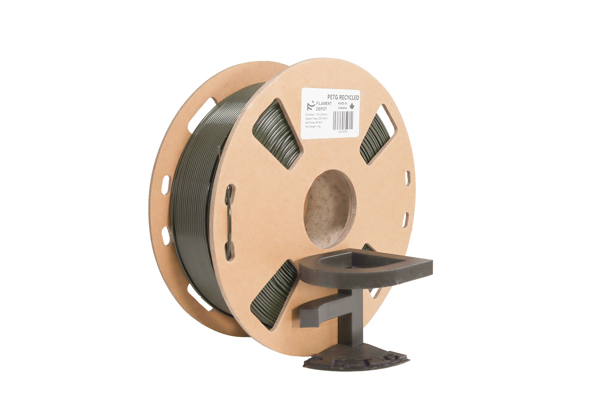 Recycled PETG Filament 1.75mm 1kg Spool - Eco-Friendly 3D Printing Material for DIY Projects, Prototyping & Home Decor