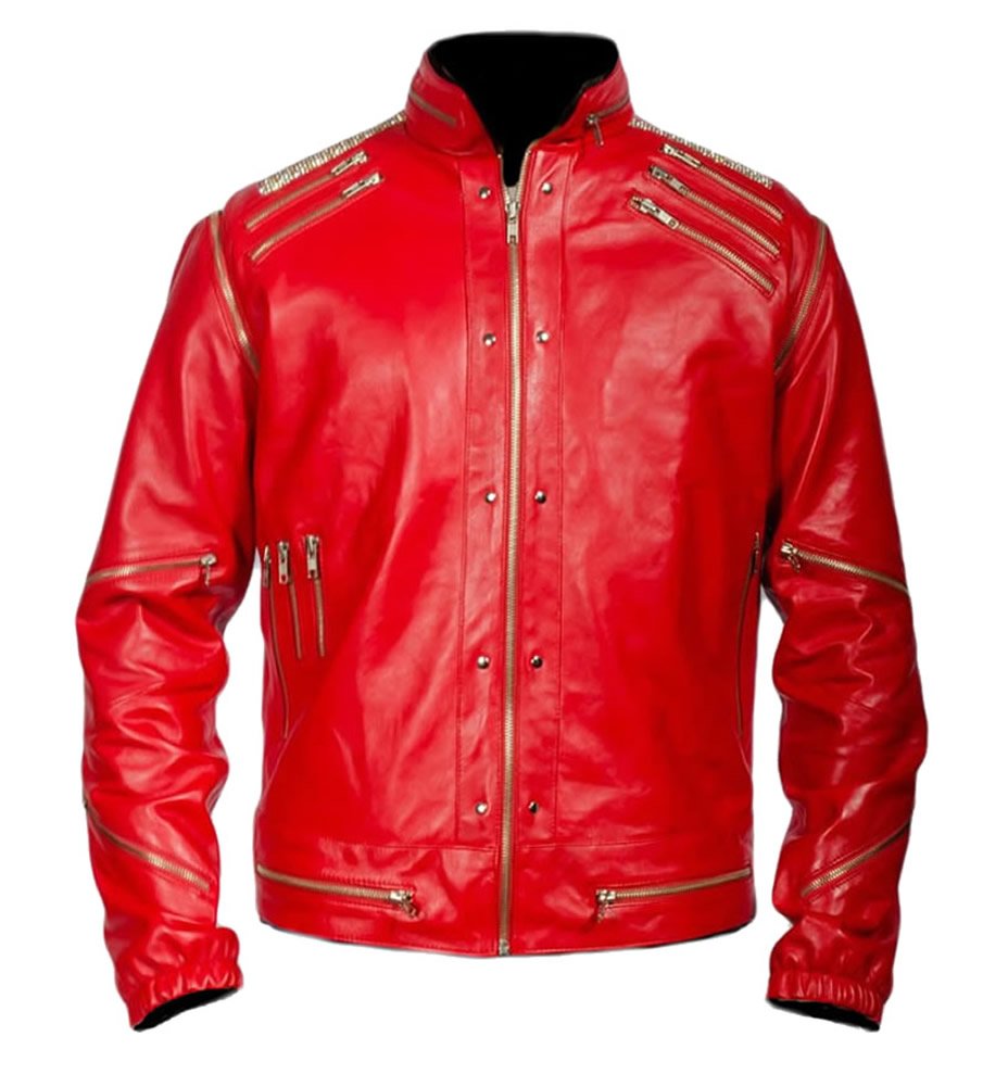 Coolhides Men's Fashion MJ Beatit Genuine Leather Jacket - Red | Vintage Style Motorcycle Biker Jacket for Casual Wear & Outdoor Adventures