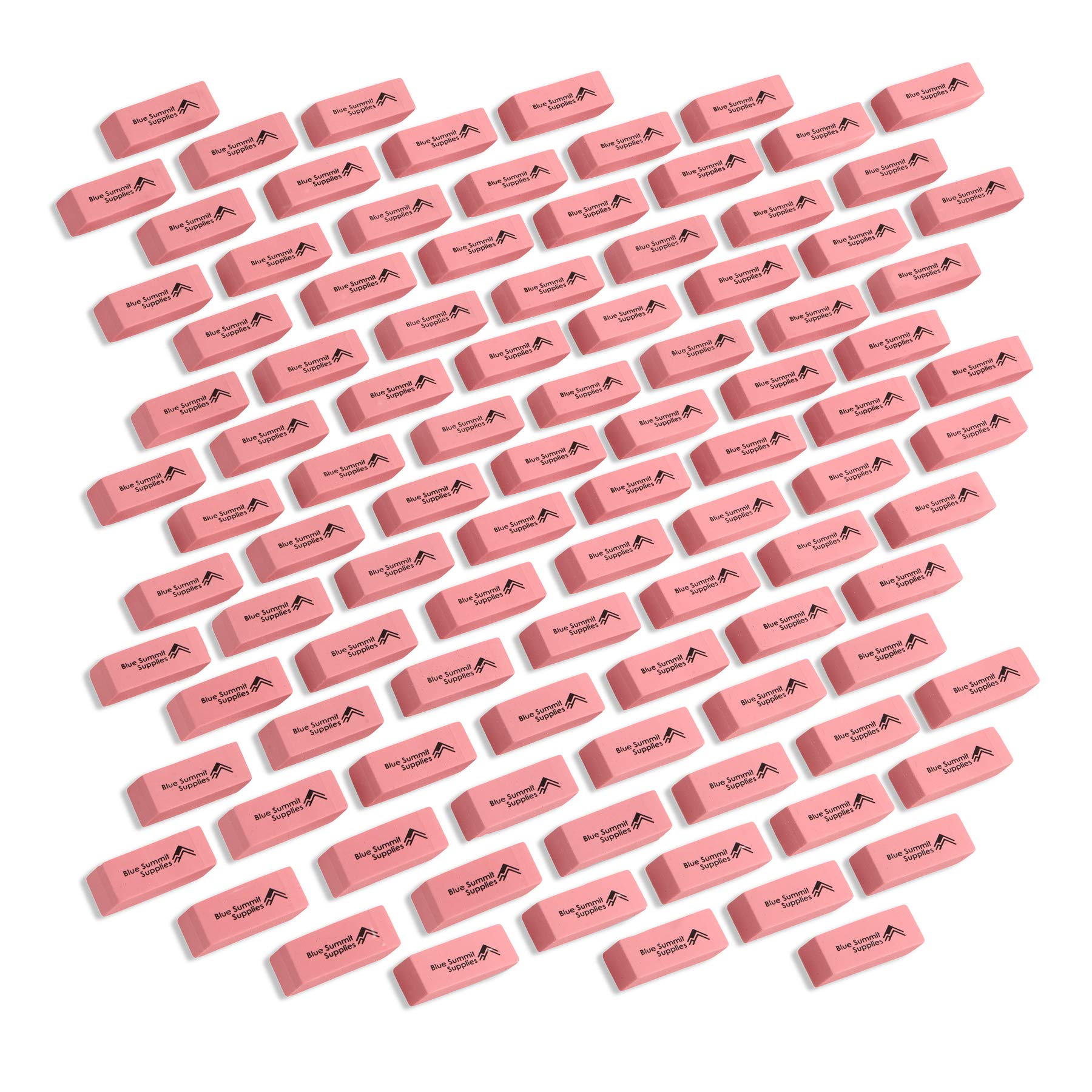 Blue Summit Supplies Bulk Pink Erasers - 100 Pack | Premium Classroom Erasers for Kids, School Pencil Erasers | Perfect for Students, Teachers & Office Use