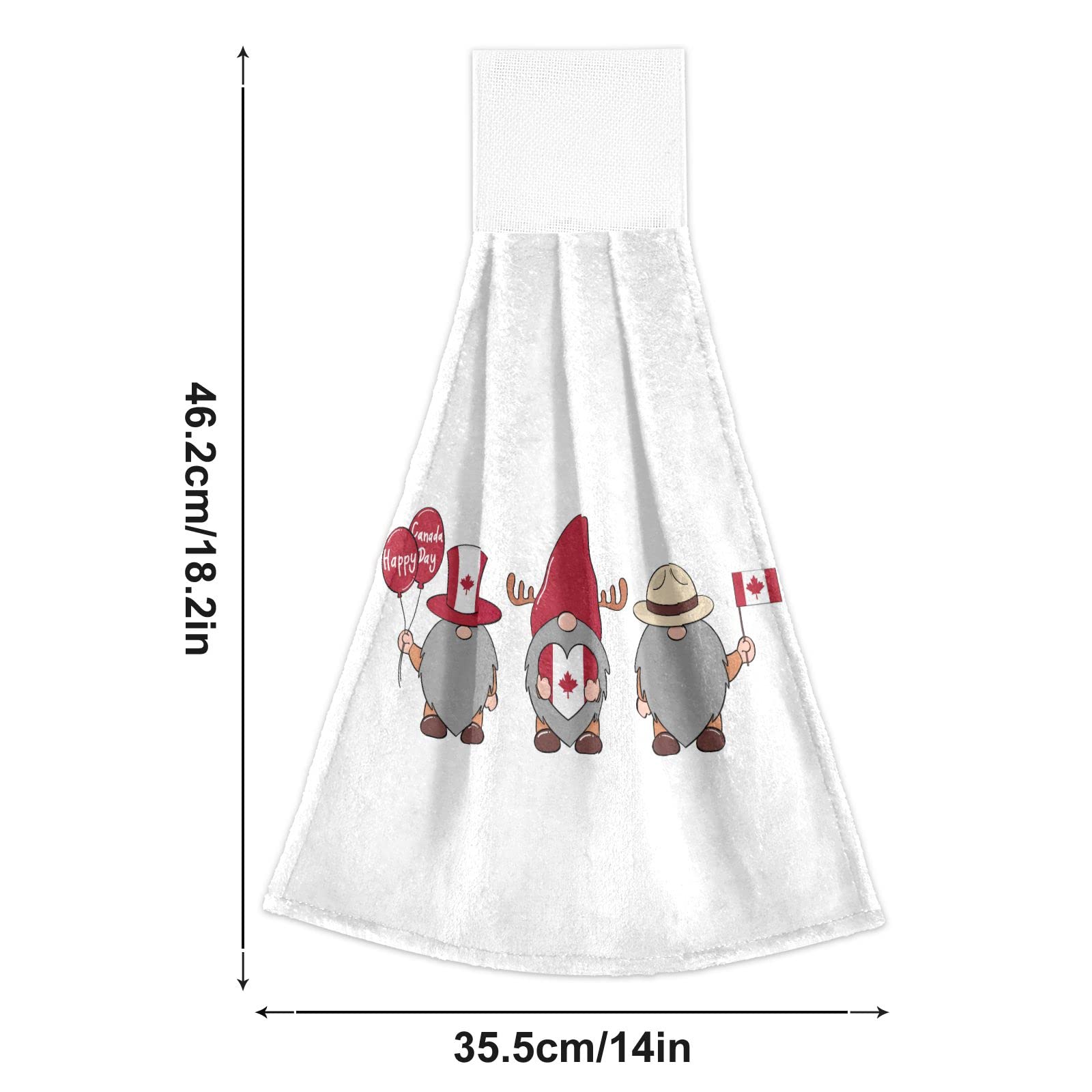 Canada Flag Gnome Kitchen Towels Set of 2 - Patriotic Hanging Dish Cloths for Bathroom, Oven & Guest Hand Towels - Perfect for Canadian Themed Home Decor & Party Decorations