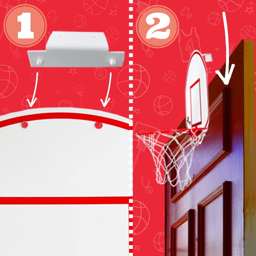 **Mini Basketball Hoop for Kids & Adults - Durable Plastic Indoor Basketball Set with Ball & Pump - No Assembly Required - Fun Home, Office & Gym Game for All Ages**